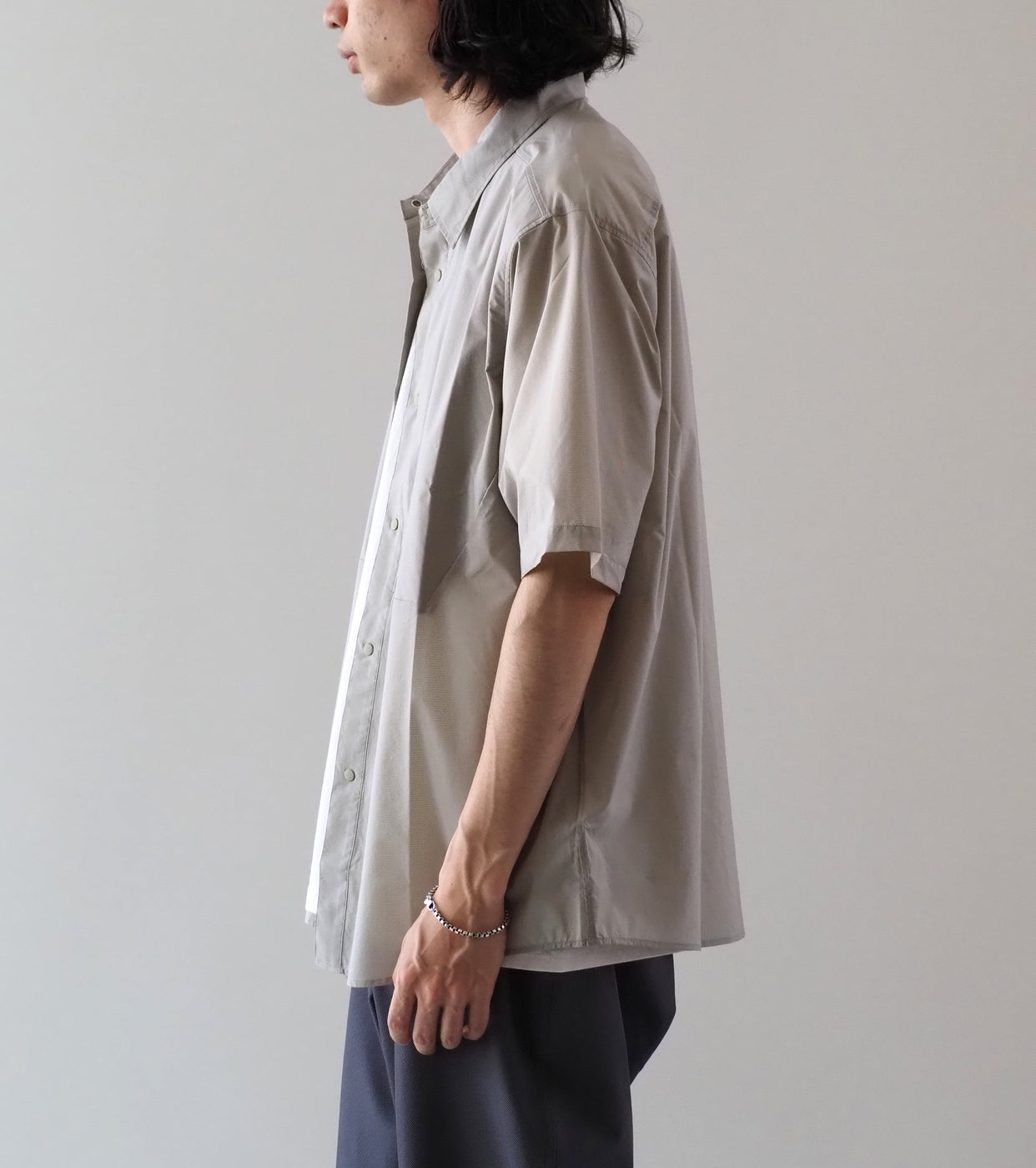 Goldwin PERTEX EQUILIBRIUM S/S Wind Shirt , Fog Beige