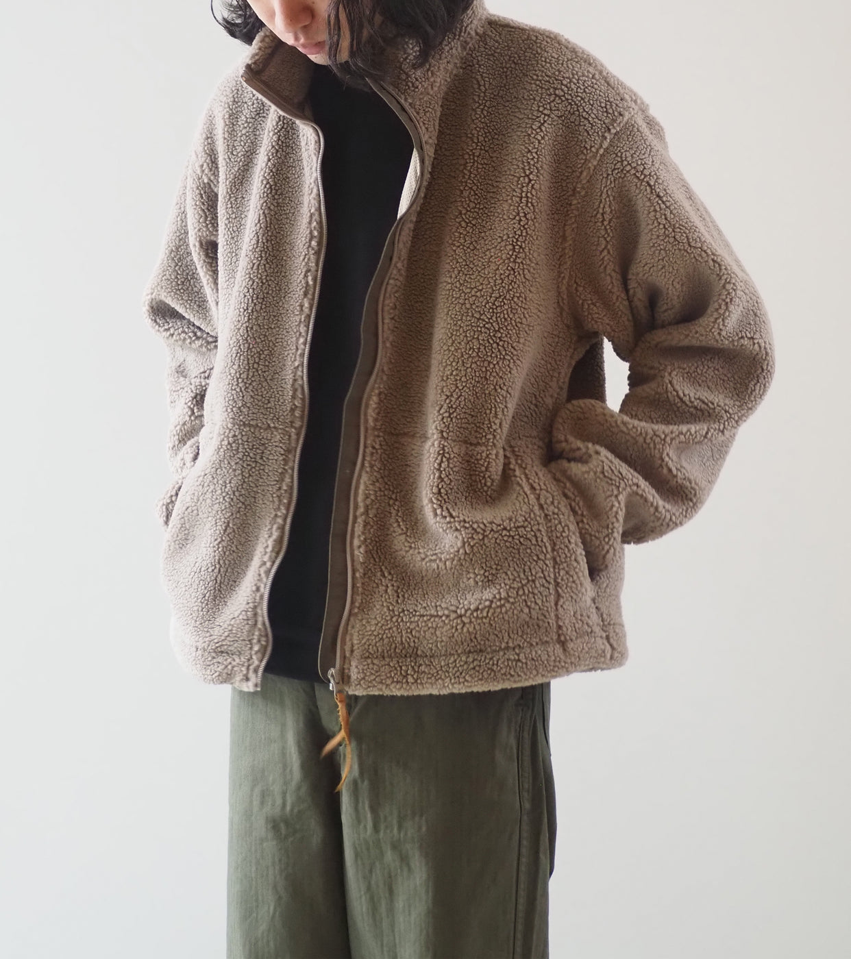 orslow Boa fleece jacket , Greige