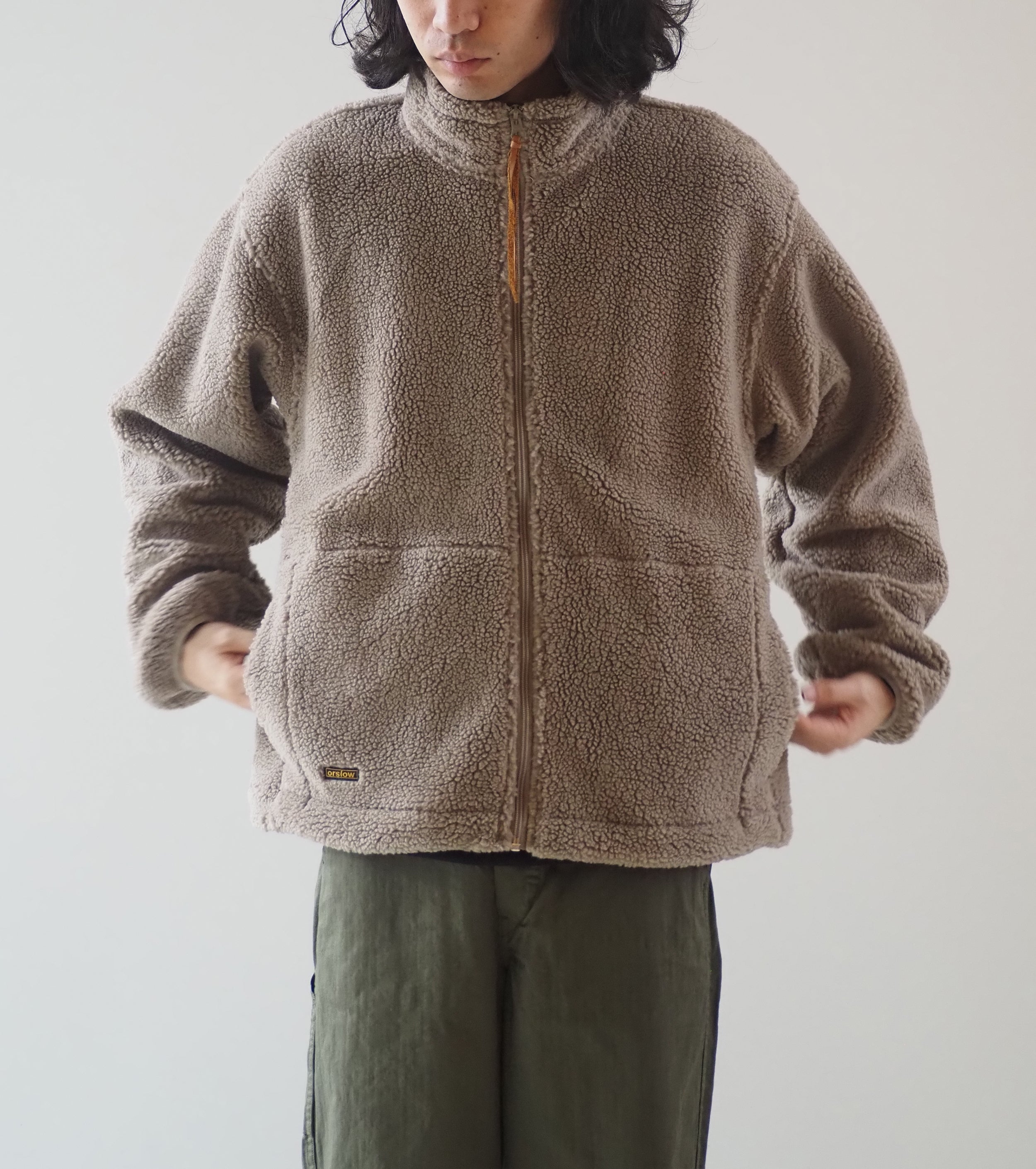 orslow Boa fleece jacket , Greige