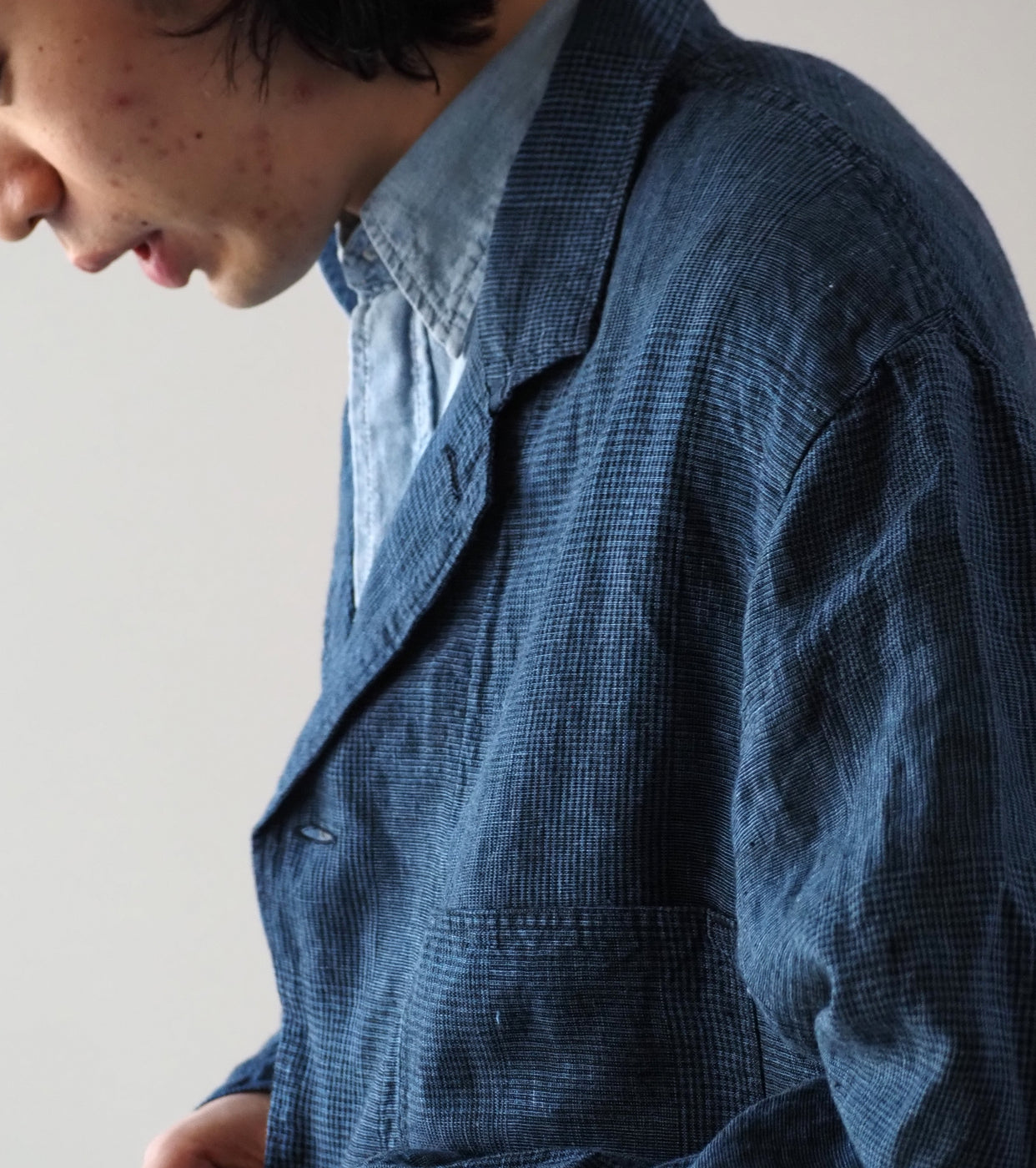 orslow Shop Coat , Indigo Check