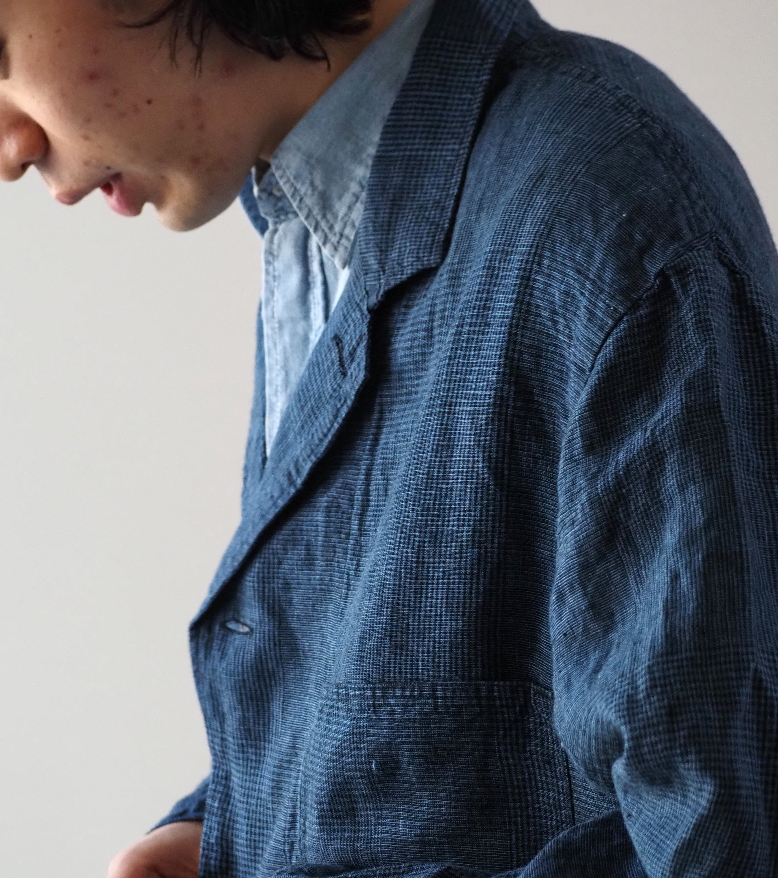orslow Shop Coat , Indigo Check
