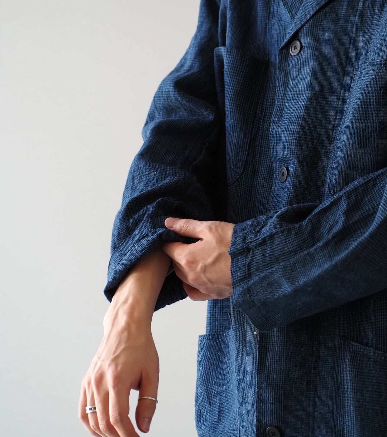 orslow Shop Coat , Indigo Check