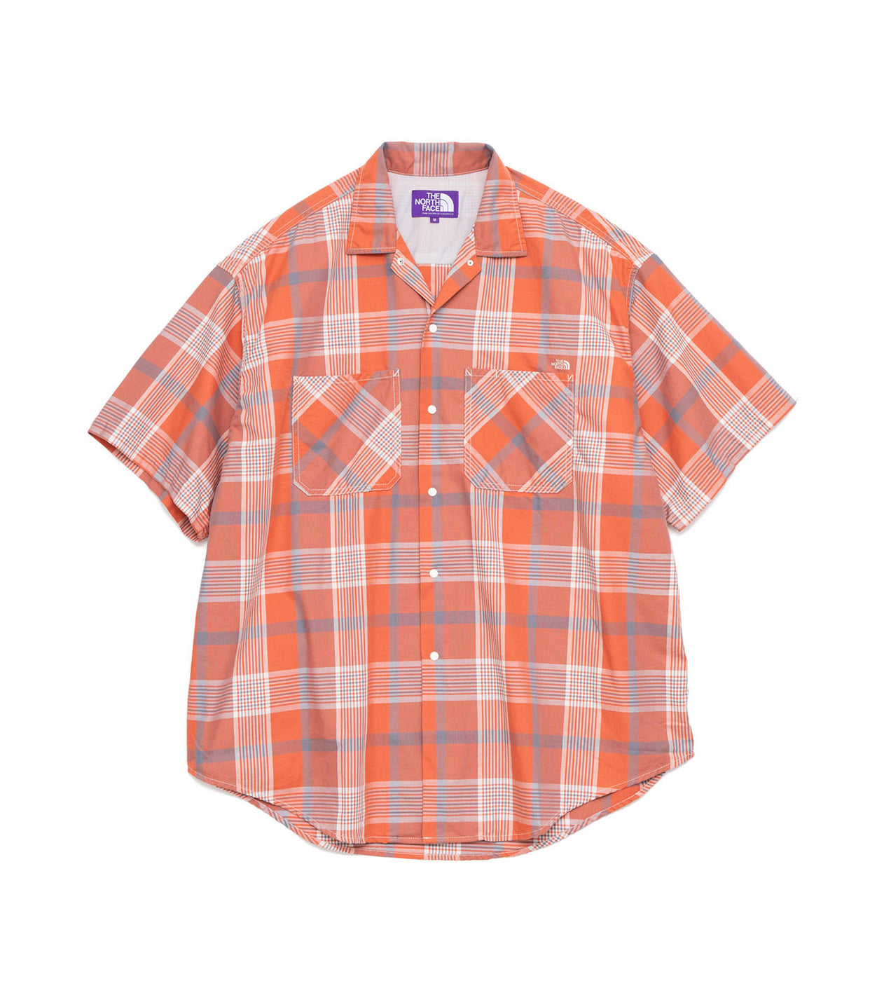Open collar half sleeve shirt, Orange