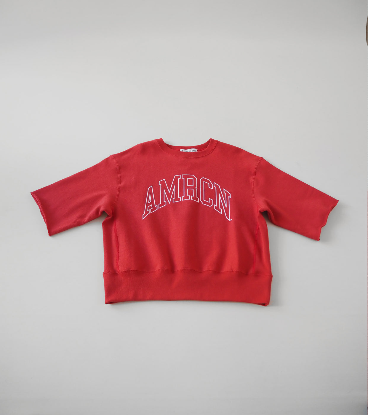 Americana Cutoff SweatShirt Crew , Red
