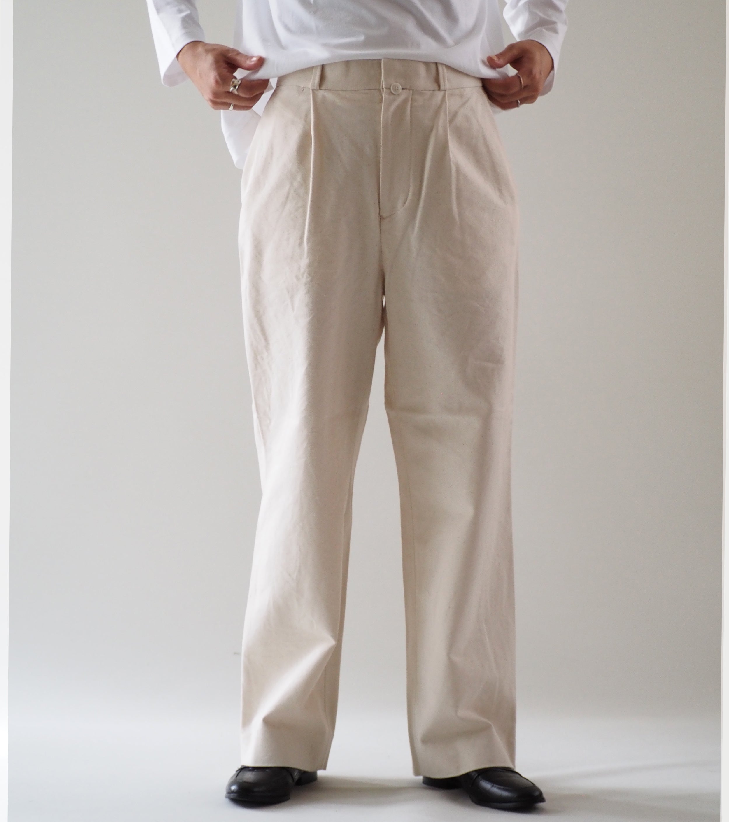 YAECA CANVAS DESIGN Chino Tuck Straight , Natural