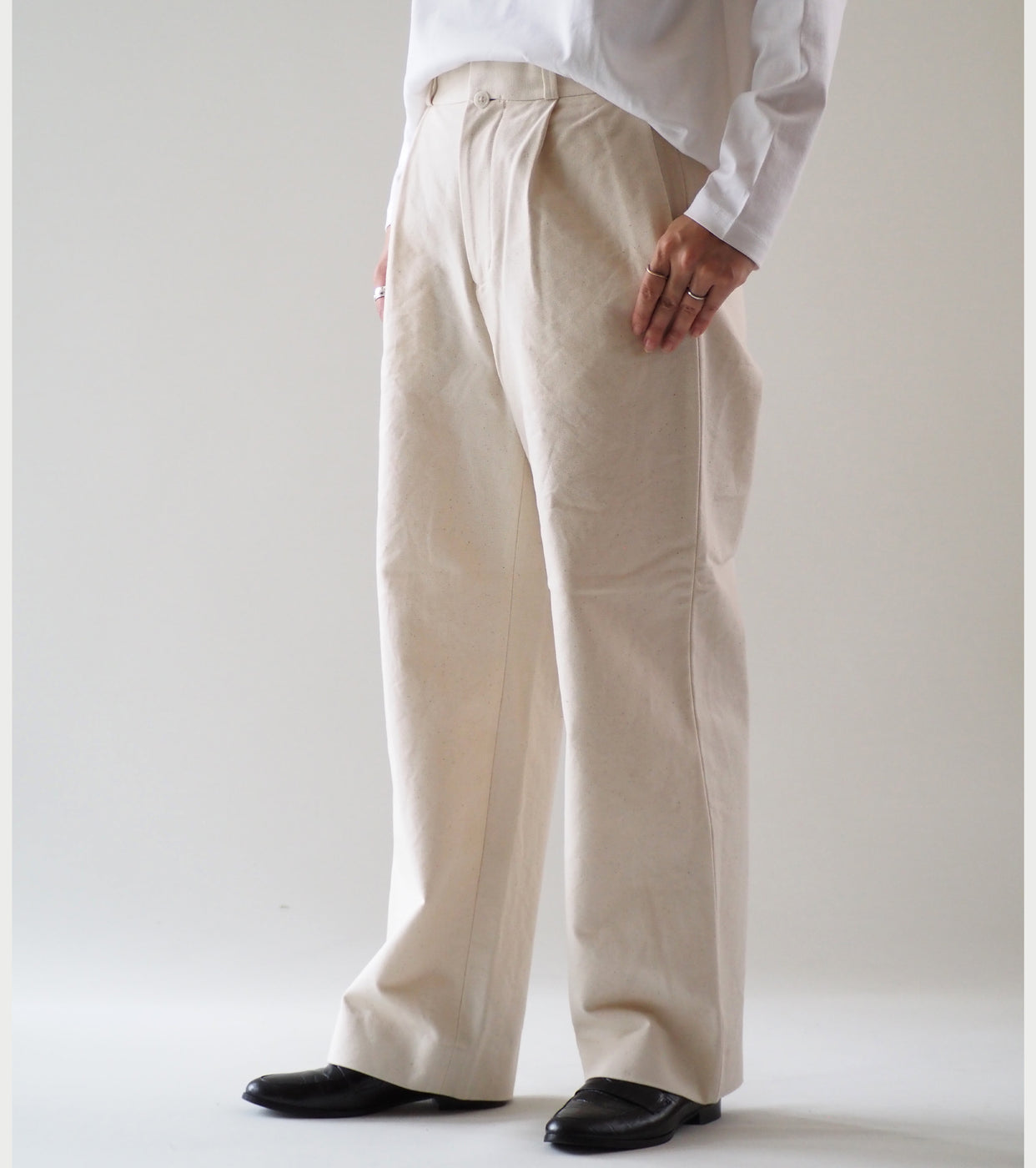 YAECA CANVAS DESIGN Chino Tuck Straight , Natural