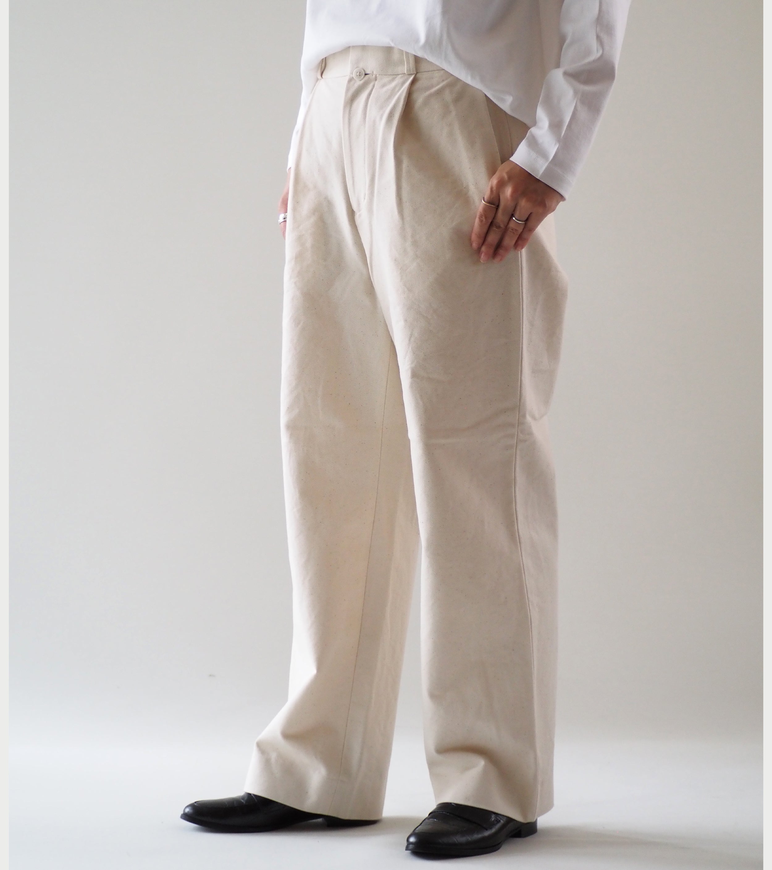 YAECA CANVAS DESIGN Chino Tuck Straight , Natural