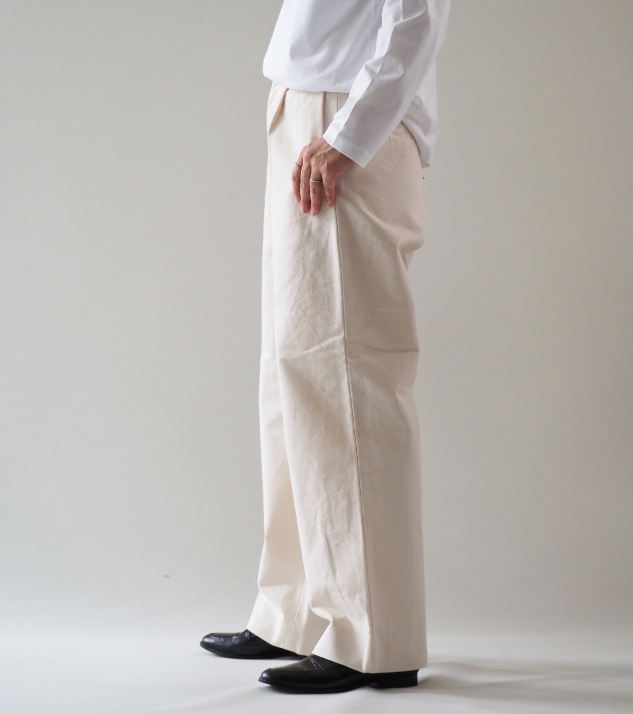 YAECA CANVAS DESIGN Chino Tuck Straight , Natural