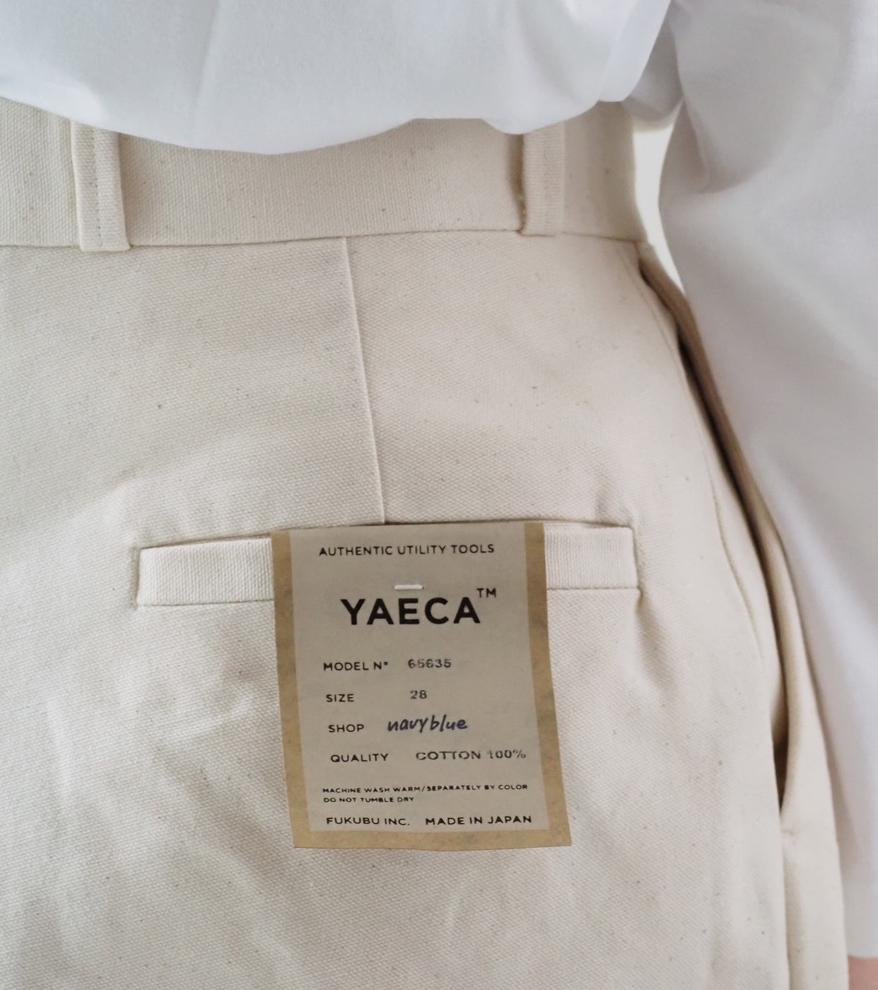 YAECA CANVAS DESIGN Chino Tuck Straight , Natural