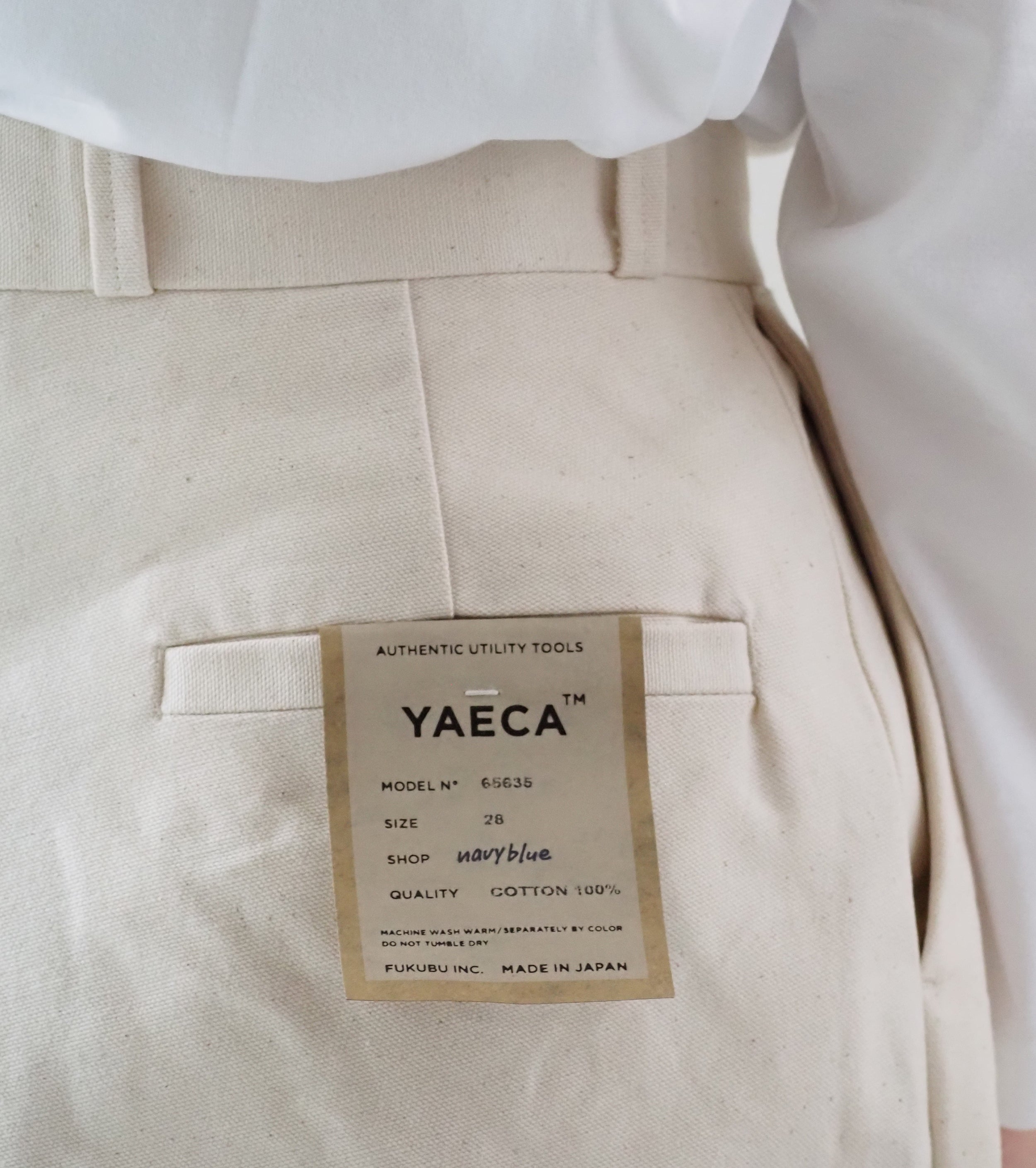 YAECA CANVAS DESIGN Chino Tuck Straight , Natural