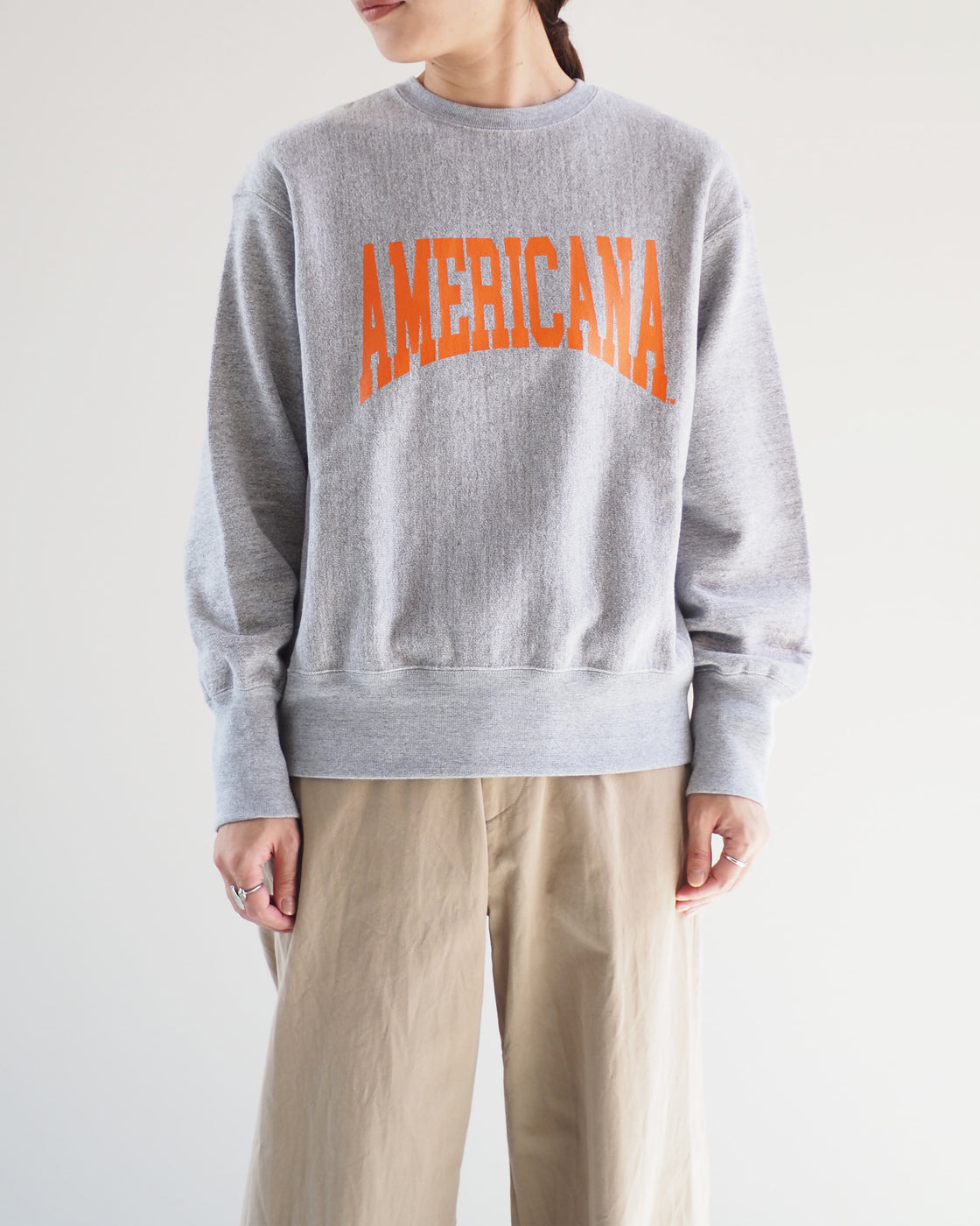 Americana Reverse Weave Crew, Moku Gray