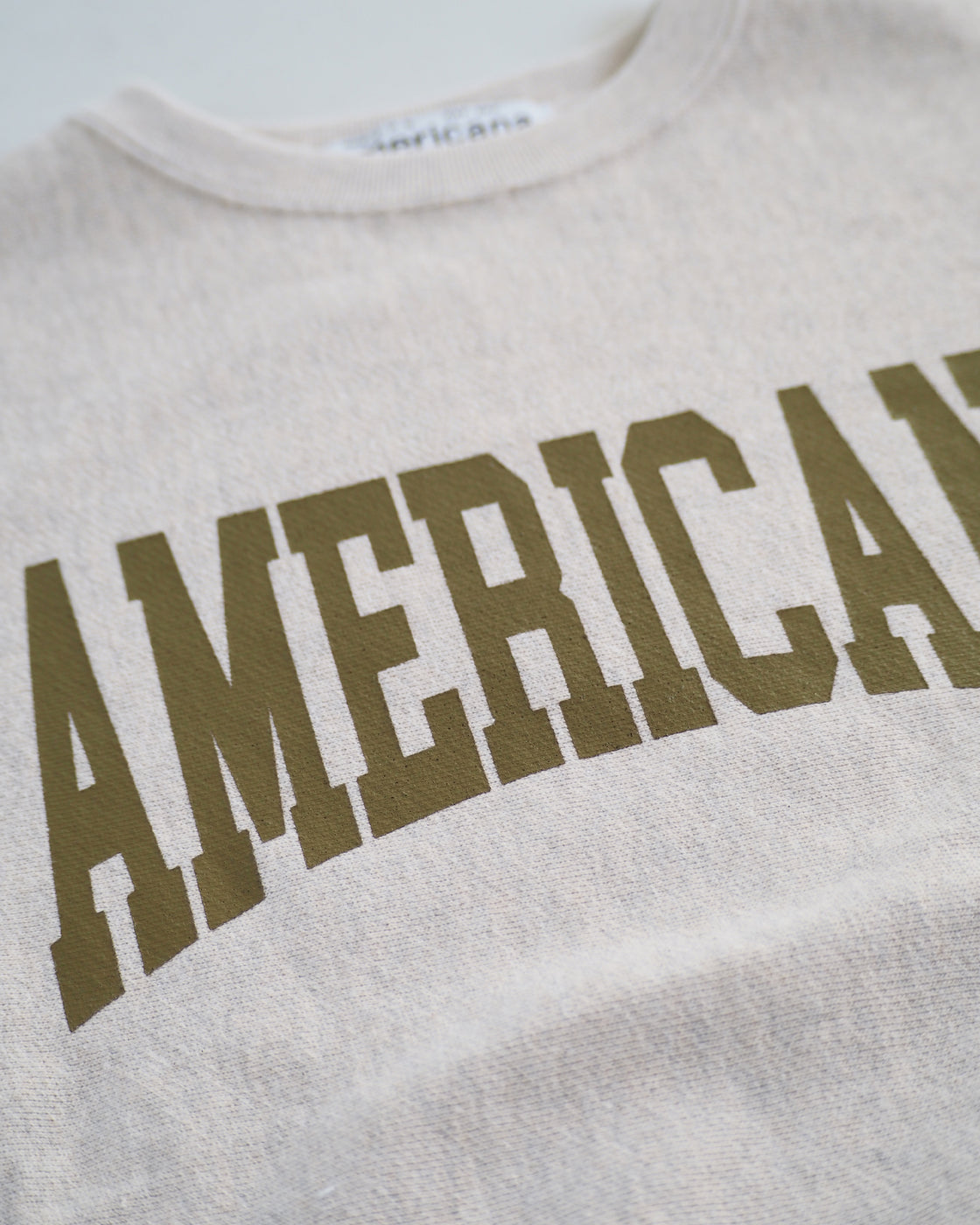 Americana Reverse Weave Crew, Oatmeal
