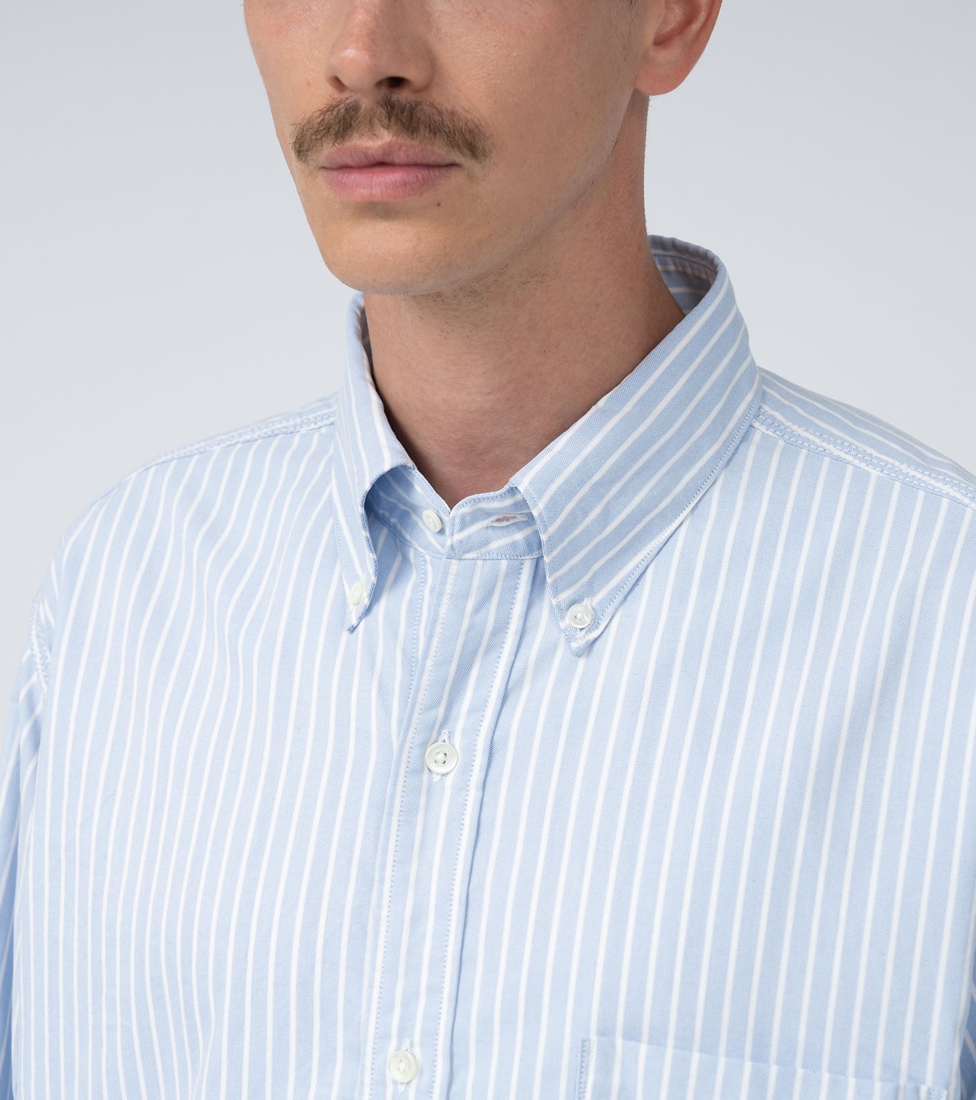 nanamica Button down striped windshirt, Navy