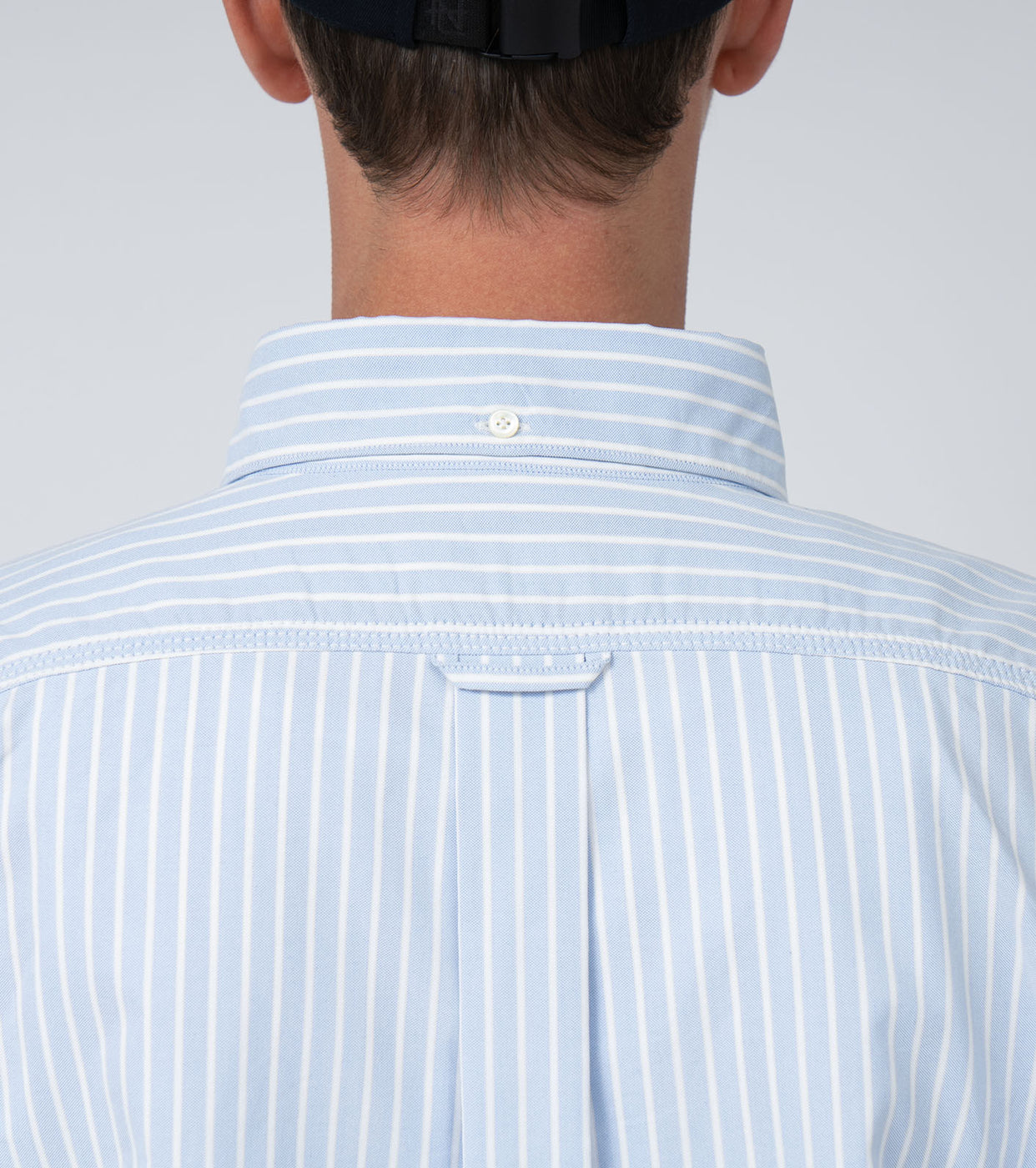 nanamica Button down striped windshirt, Navy