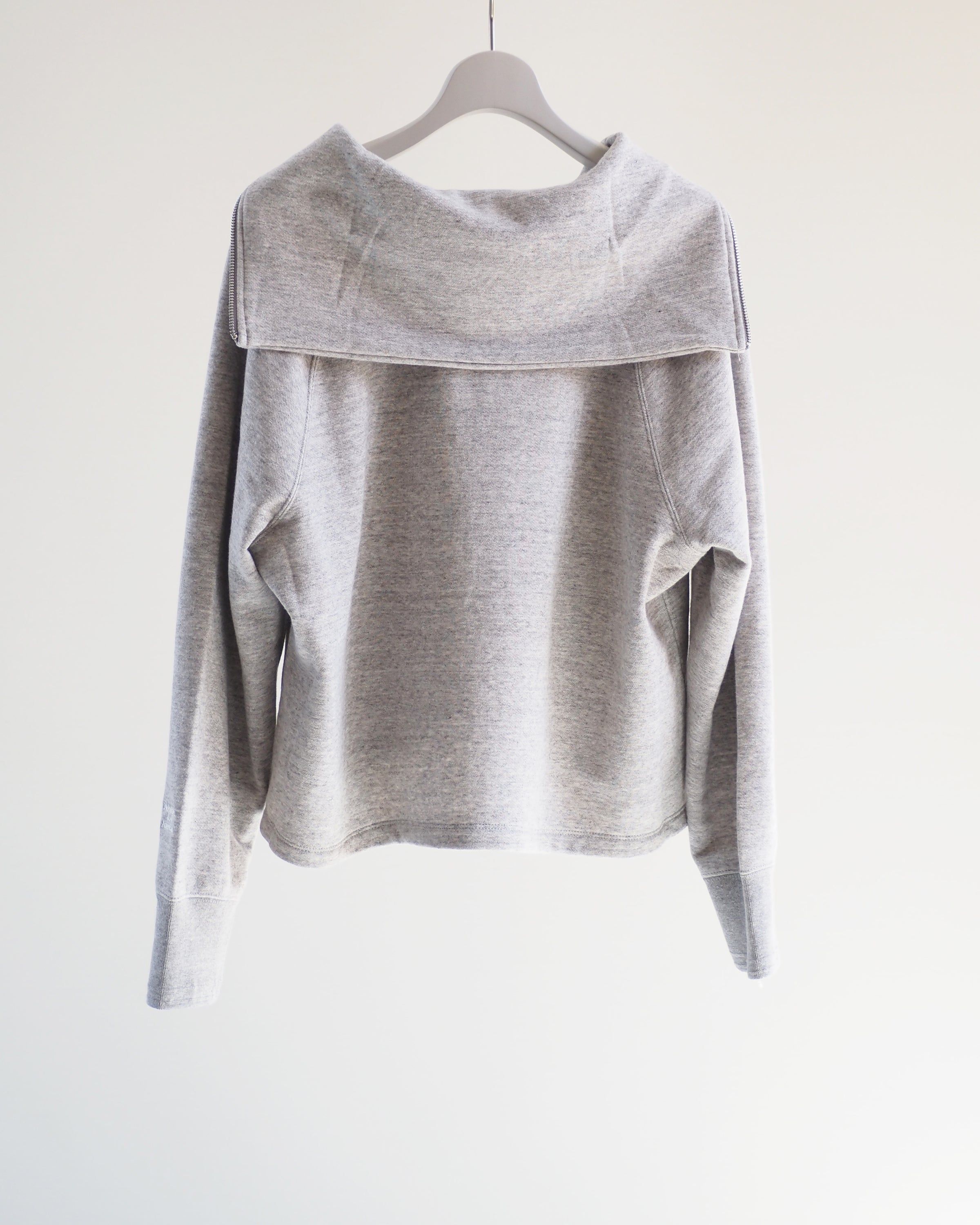 Americana Zip Sailor Collar Sweatshirt, Moku gray