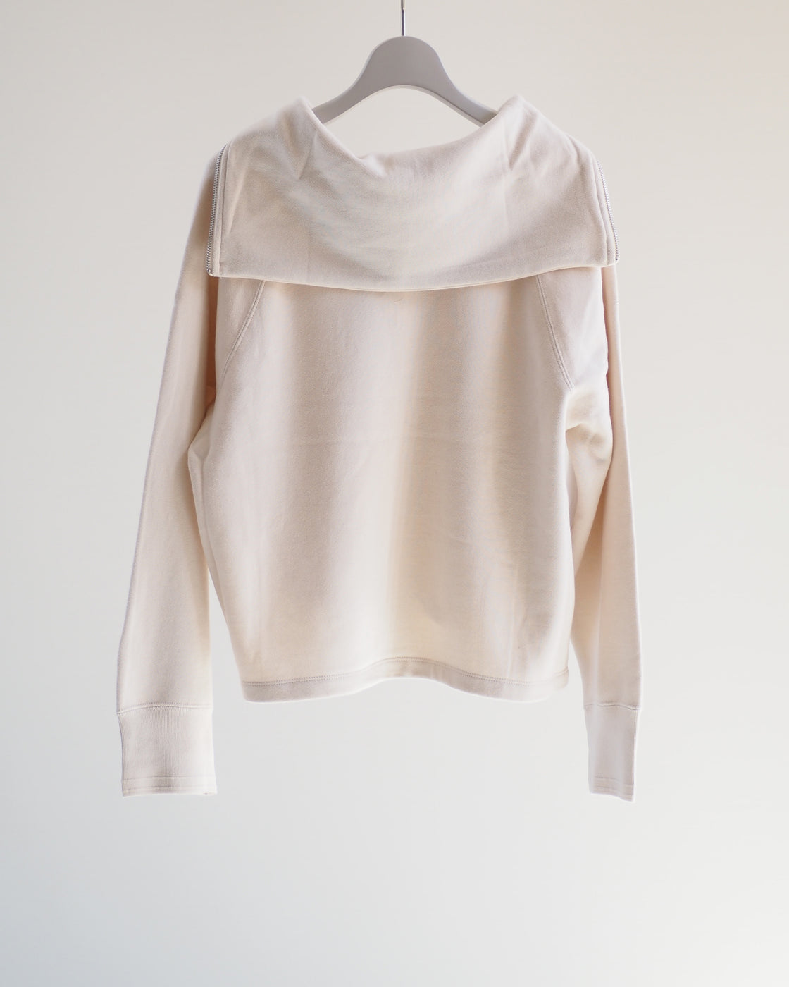 Americana Zip Sailor Collar Sweatshirt, Ivory