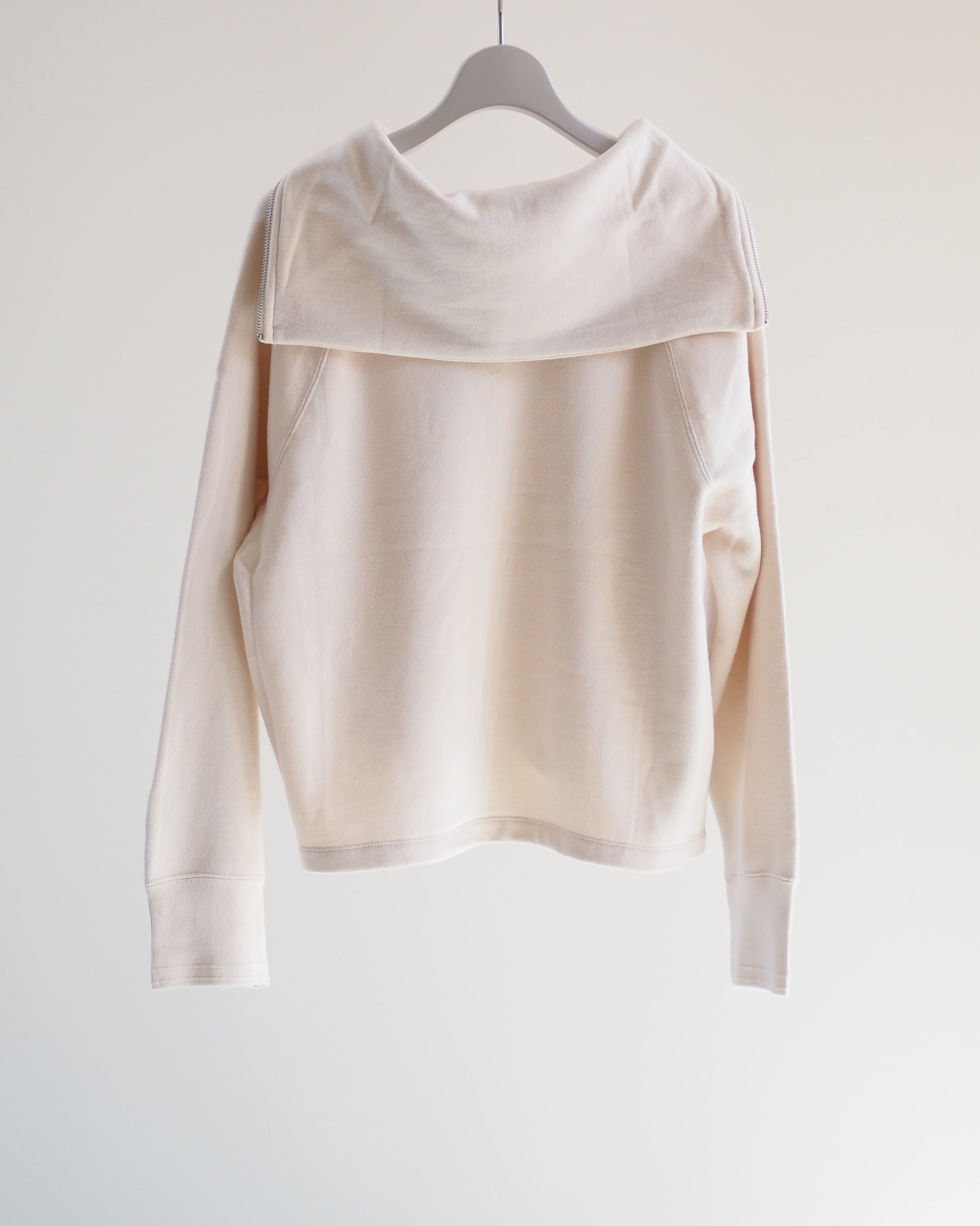 Americana Zip Sailor Collar Sweatshirt, Ivory