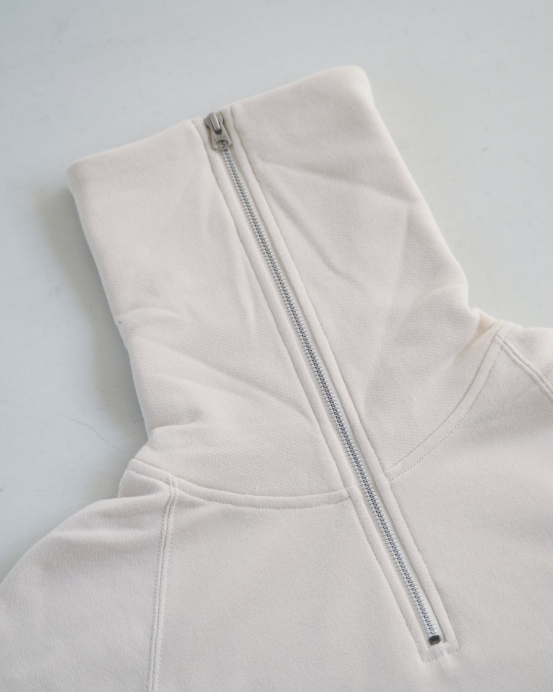 Americana Zip Sailor Collar Sweatshirt, Ivory