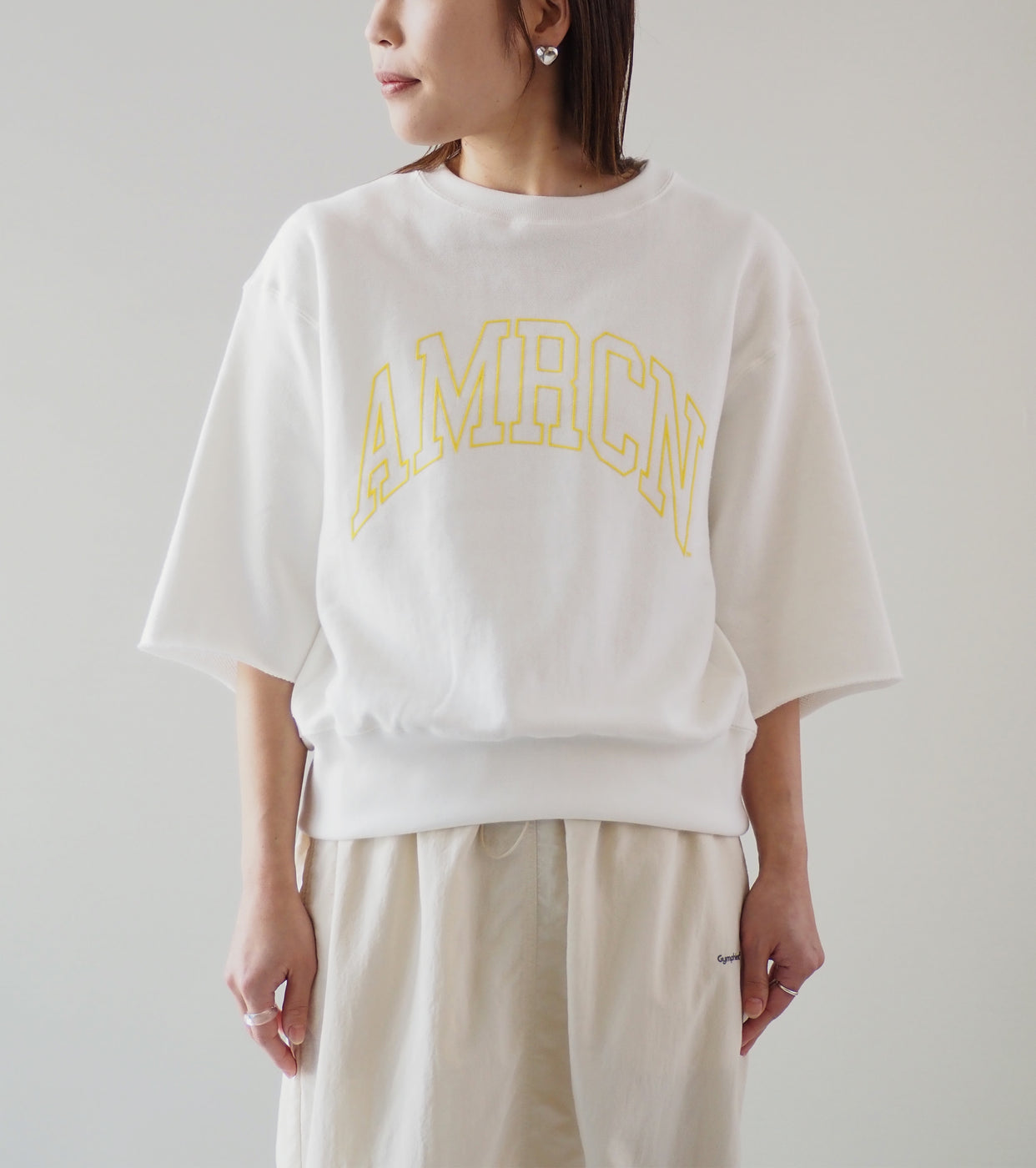 Americana Cutoff SweatShirt Crew , Off White