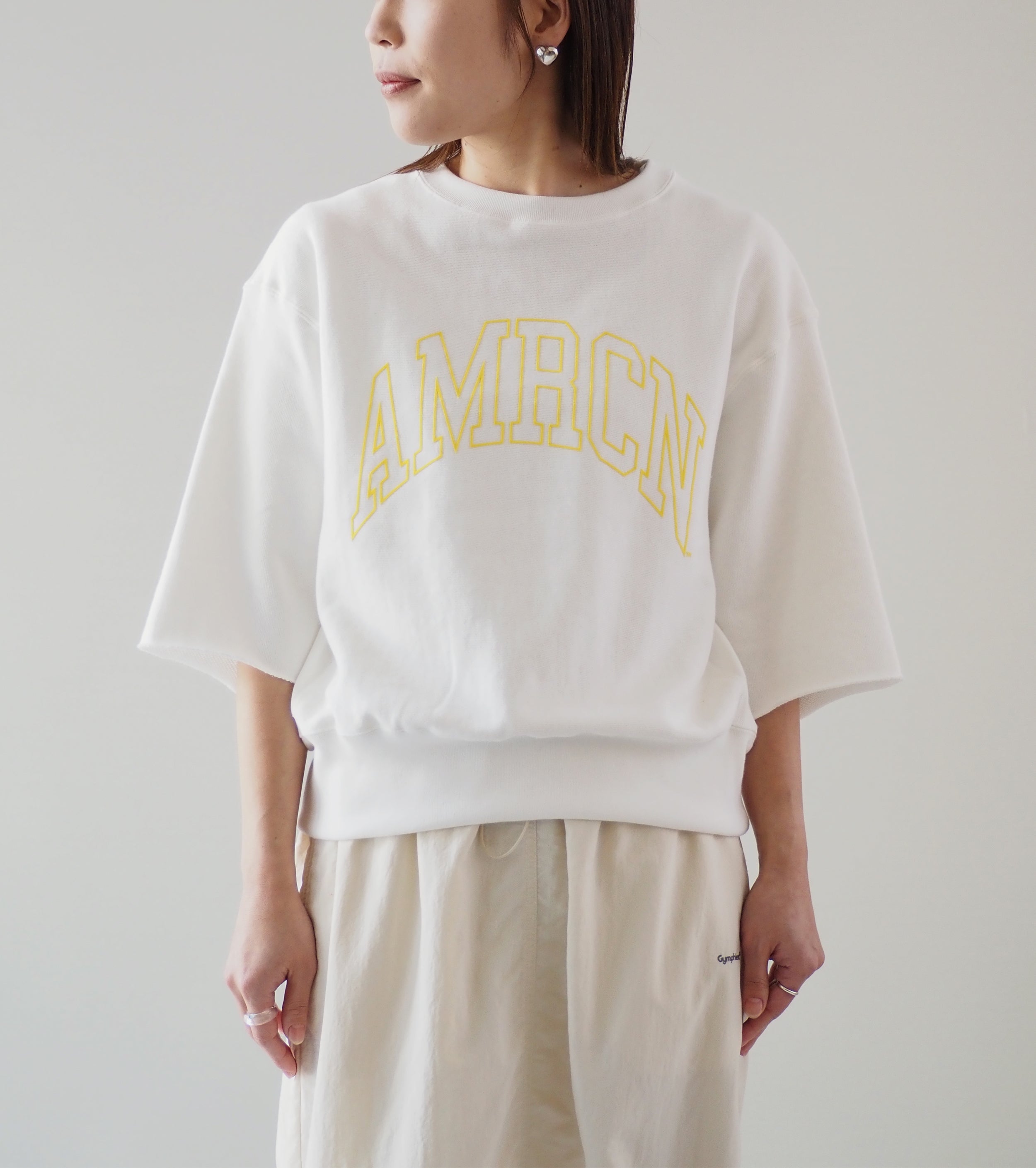 Americana Cutoff SweatShirt Crew , Off White