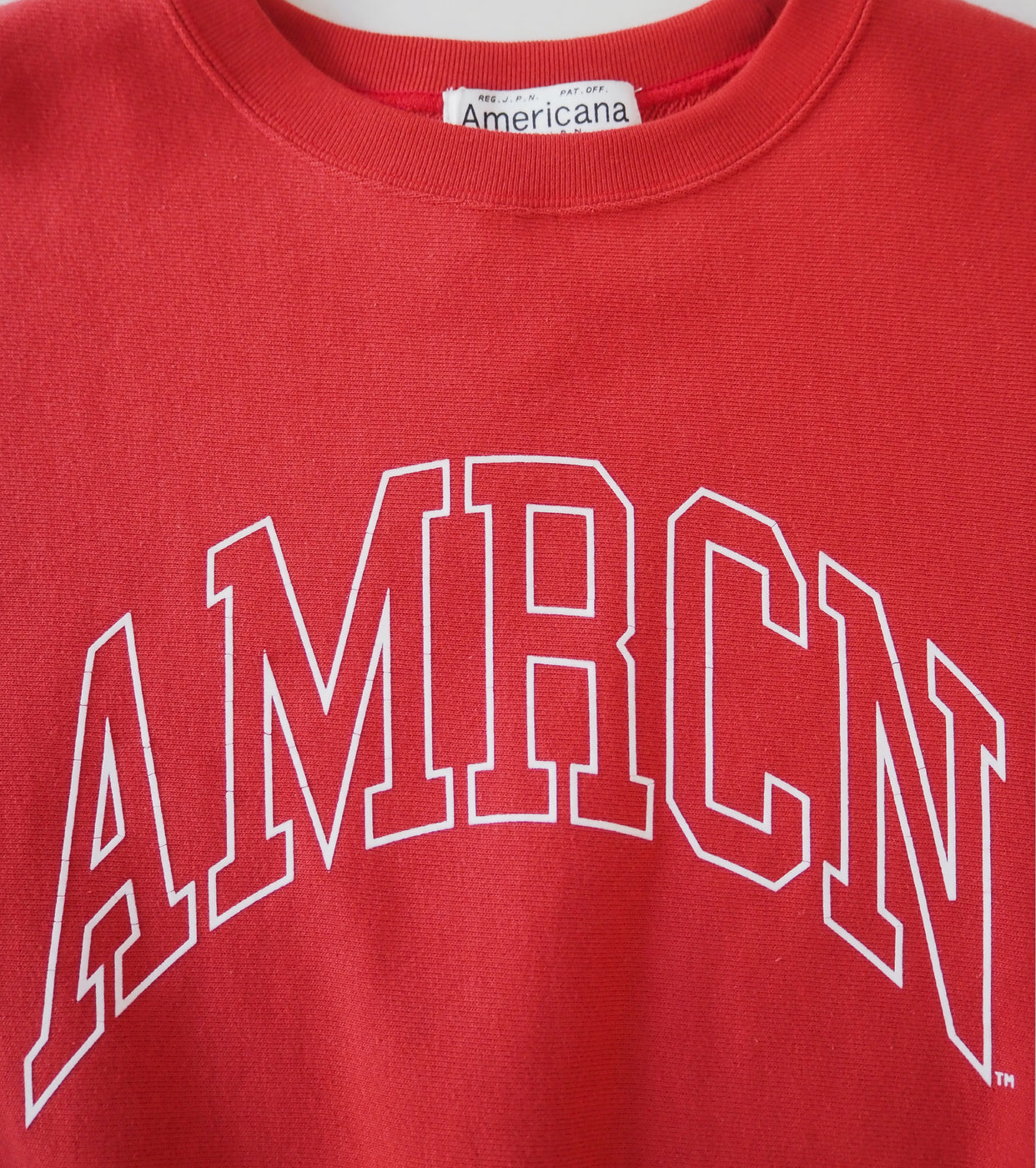 Americana Cutoff SweatShirt Crew , Red