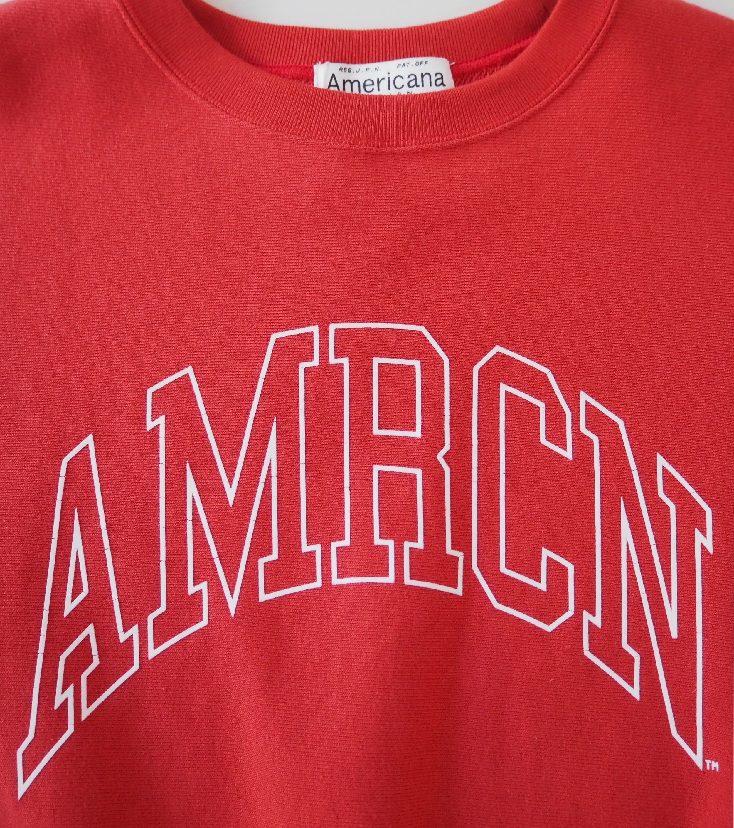 Americana Cutoff SweatShirt Crew , Red