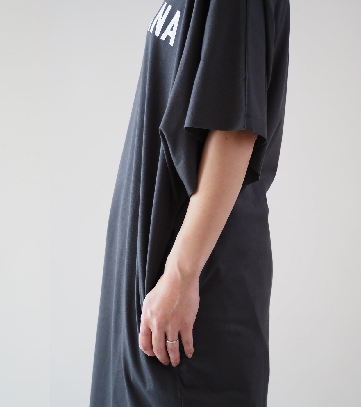 Americana Wide Sleeve Tee Shirt Tunic Length , Sumikuro