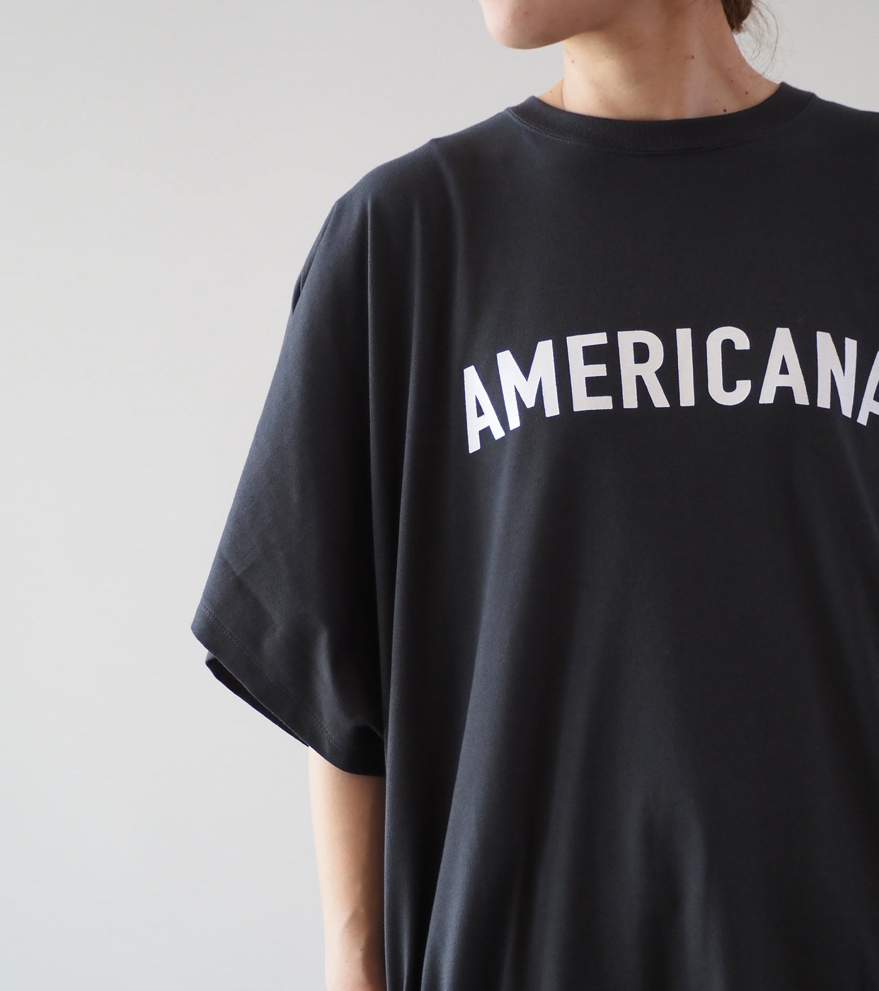 Americana ワイド スリーブ ティーシャツ チュニック丈, Sumikuro