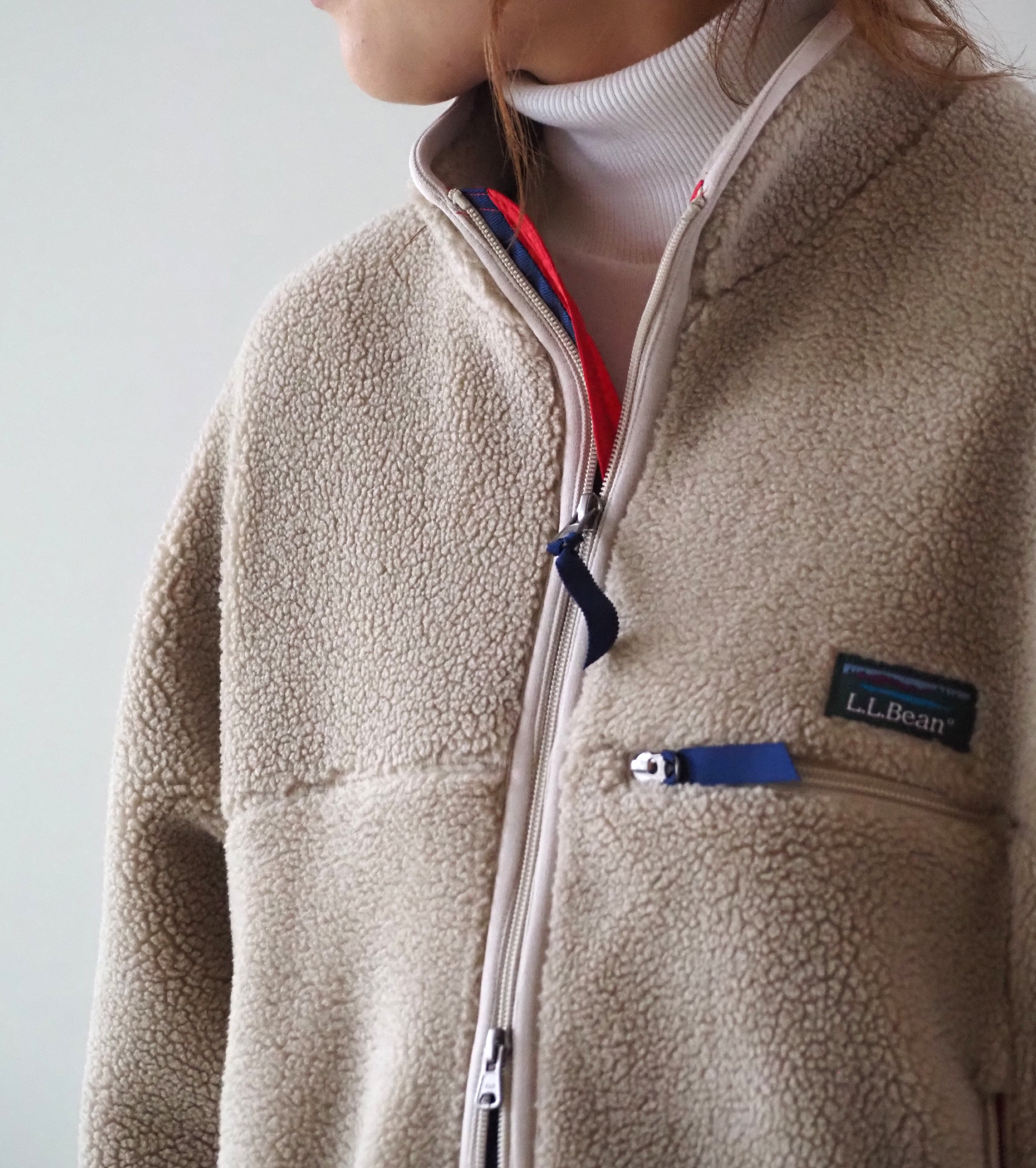 L.L.Bean JAPAN EDITION Women's Topsham Boa Fleece Jacket, Beige