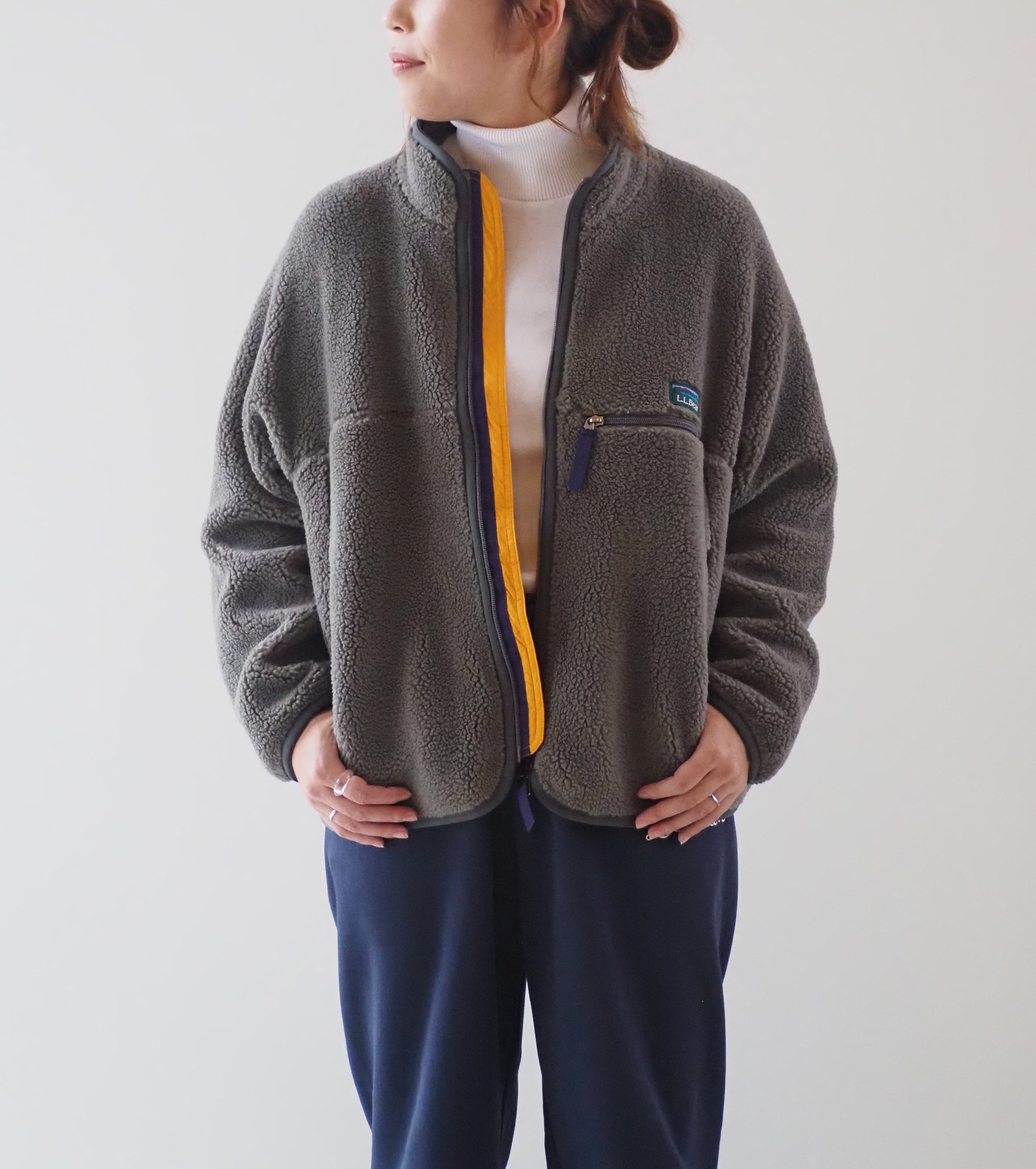 L.L.Bean JAPAN EDITION Women's Topsham Boa Fleece Jacket, Beige