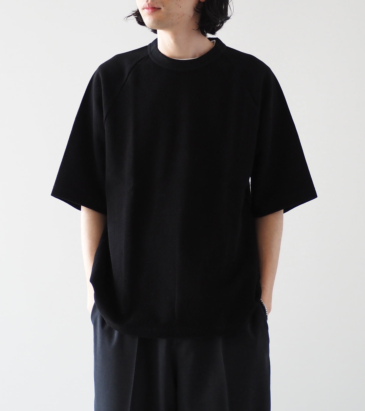 Blurhms  Root Stock Rough&Smooth Thermal Raglan Tee , Black