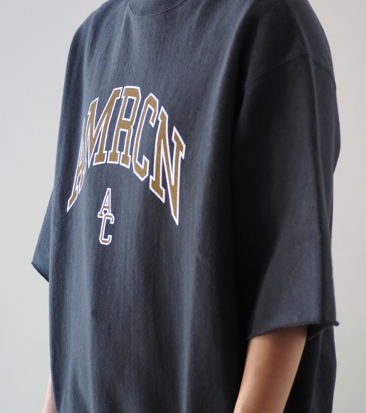 Americana Cut Off Reverse Weave Sweat Shirt , Sumikuro