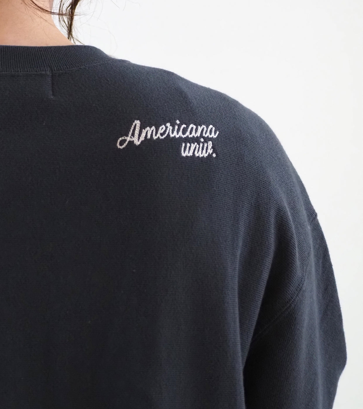 Americana Cut Off Reverse Weave Sweat Shirt , Sumikuro