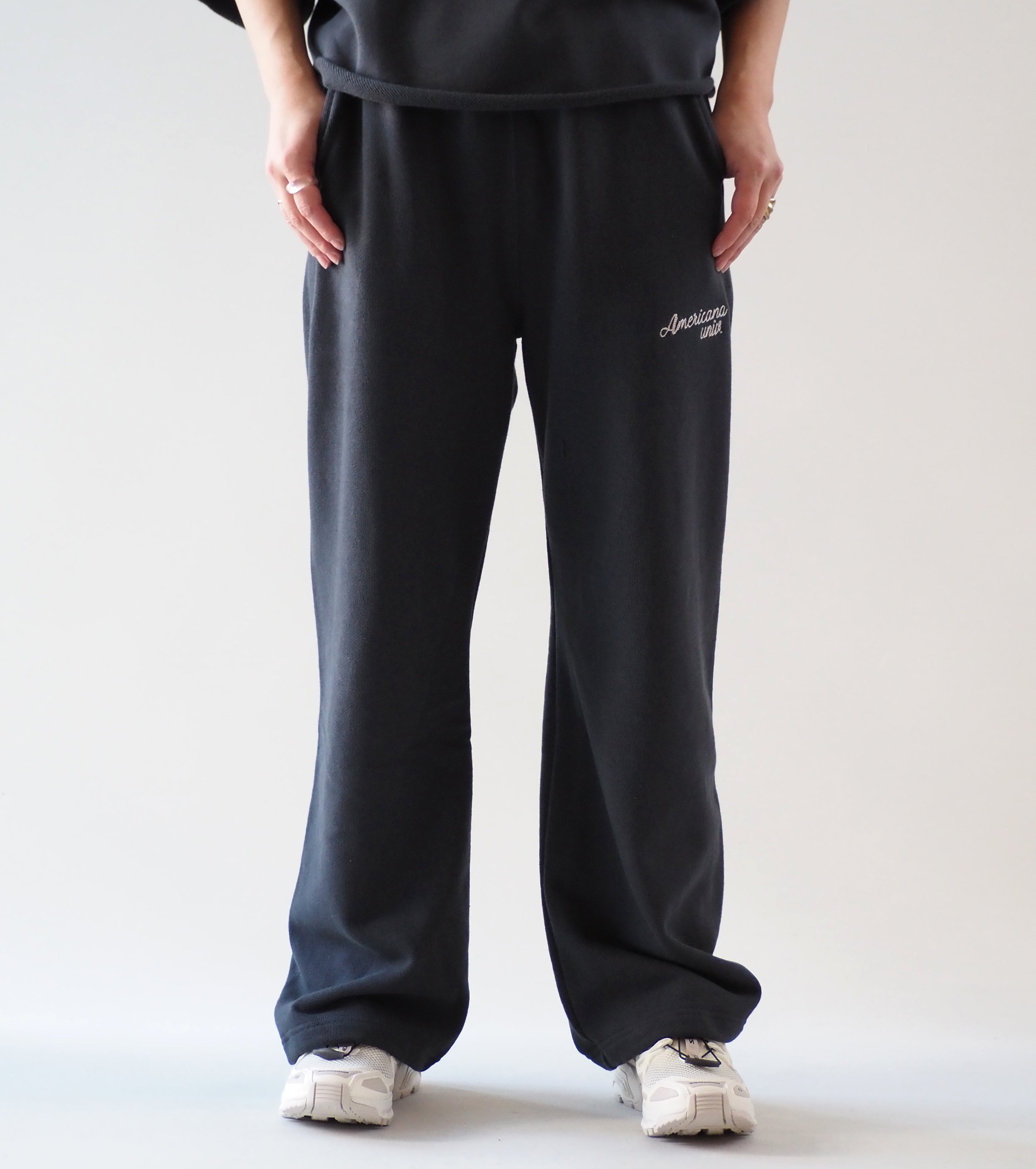 Americana Drawcord Sweat  Pants, Sumikuro