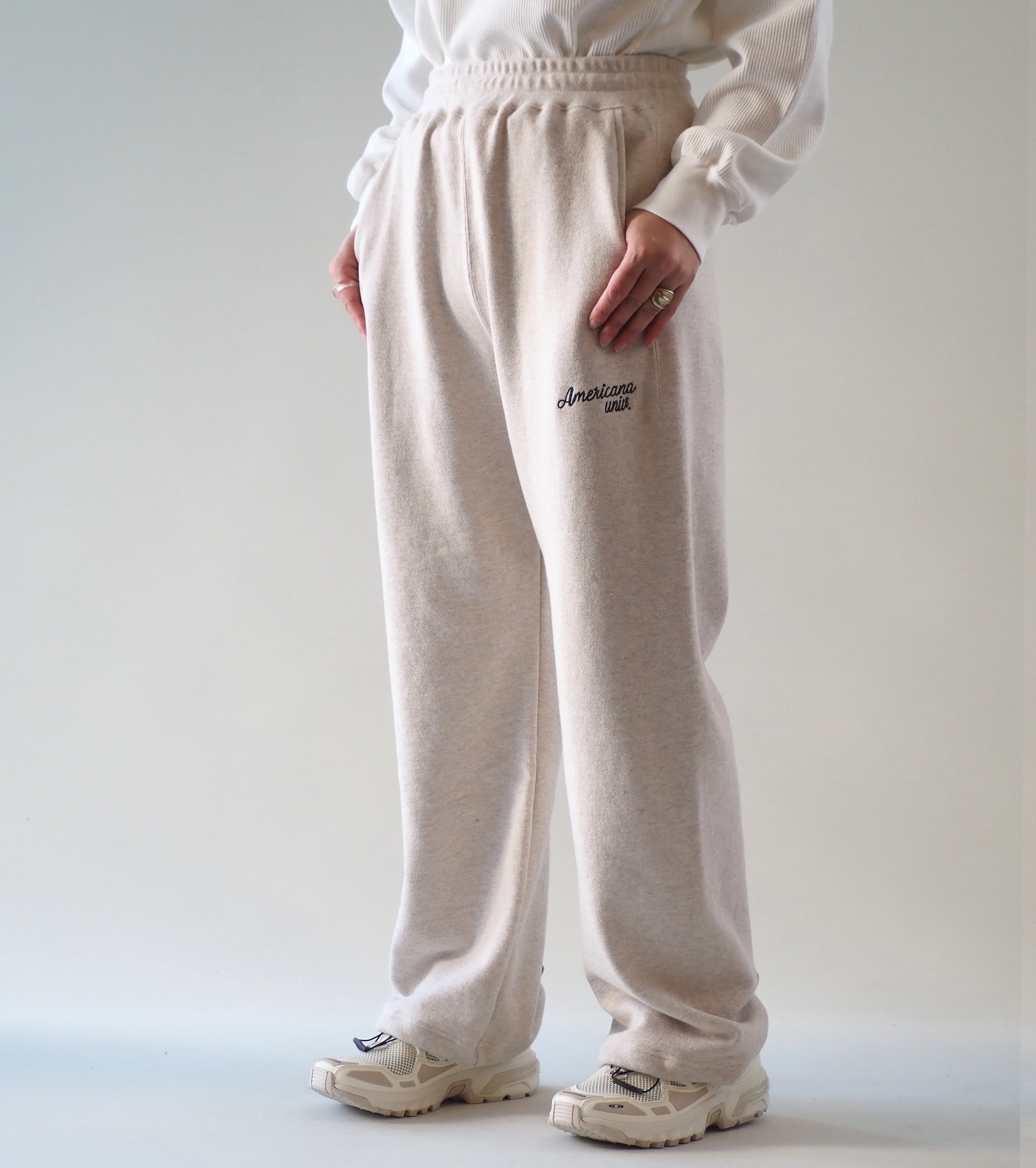 Americana Drawcord Sweat  Pants,  Oatmeal