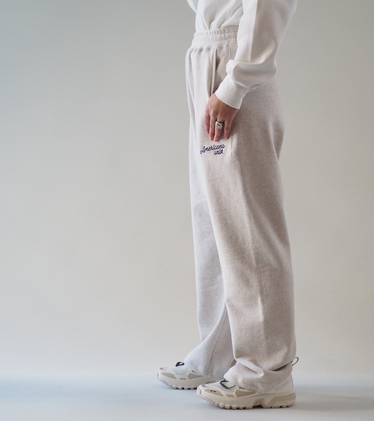 Americana Drawcord Sweat  Pants,  Oatmeal