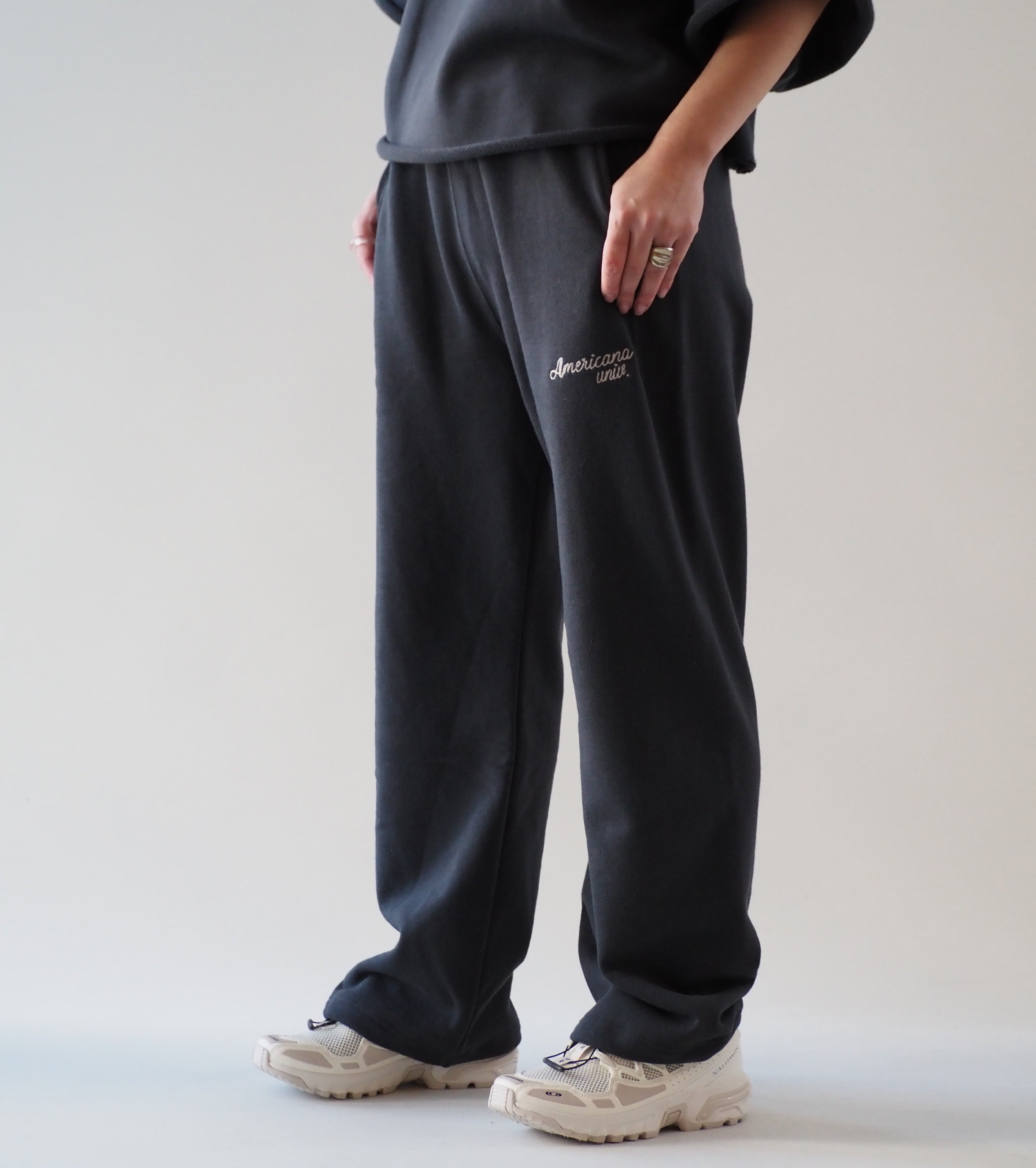 Americana Drawcord Sweat  Pants, Sumikuro