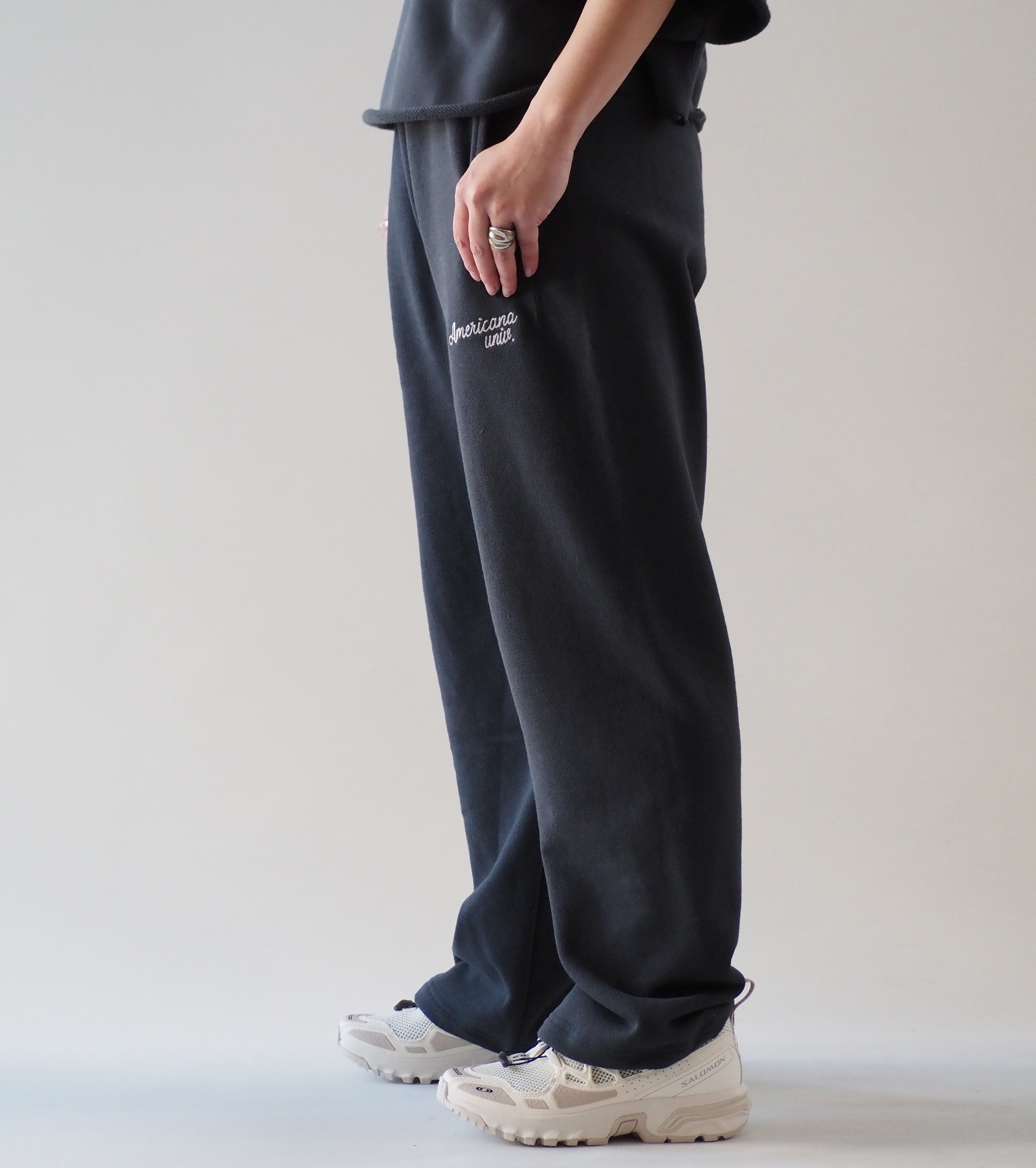 Americana Drawcord Sweat  Pants, Sumikuro