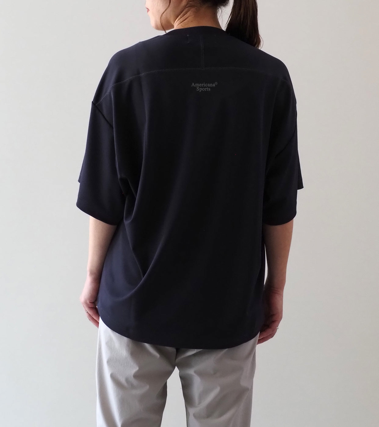 Americana Cool Touch Jersey T-shirt with Drawcord Hem , Sumikuro