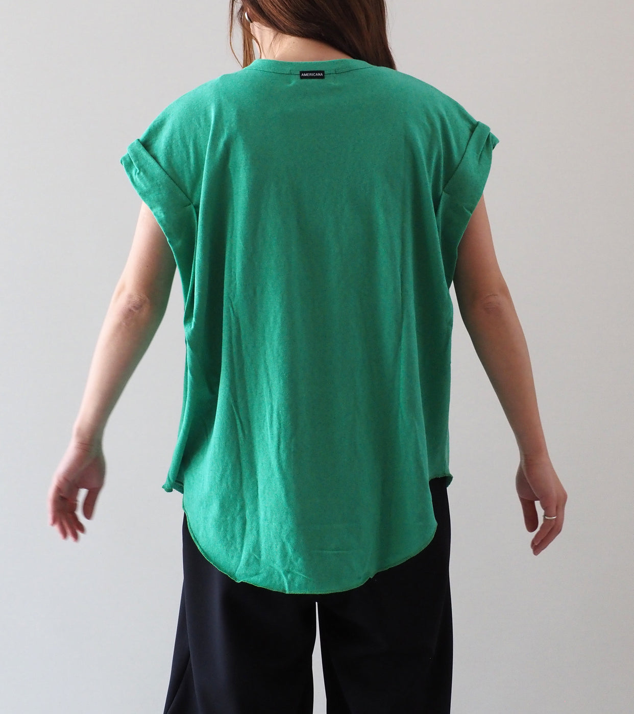 Americana Roll Up Sleeve T-Shirt , Green