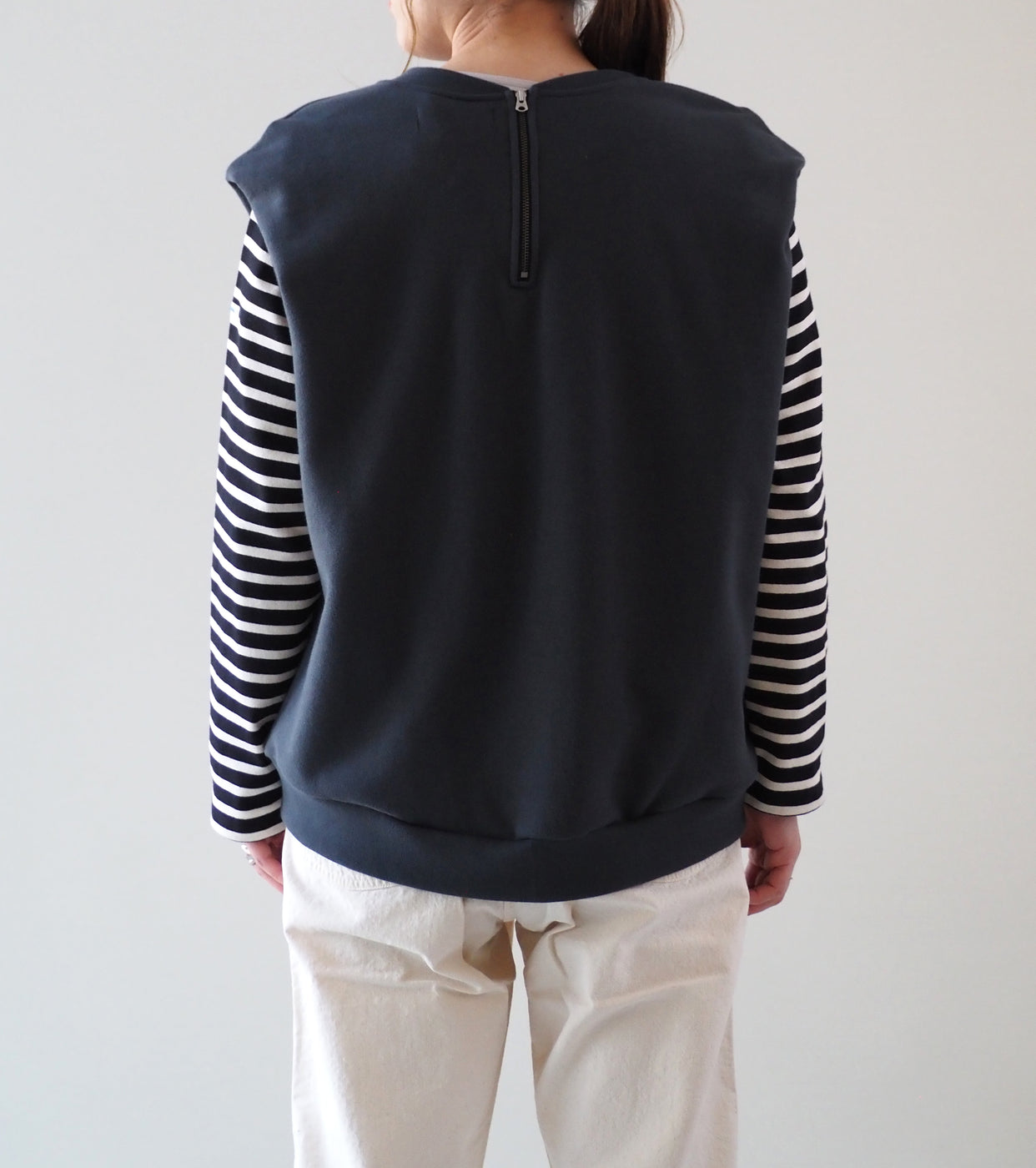 Americana Back Zip Sweat Vest, Sumikuro