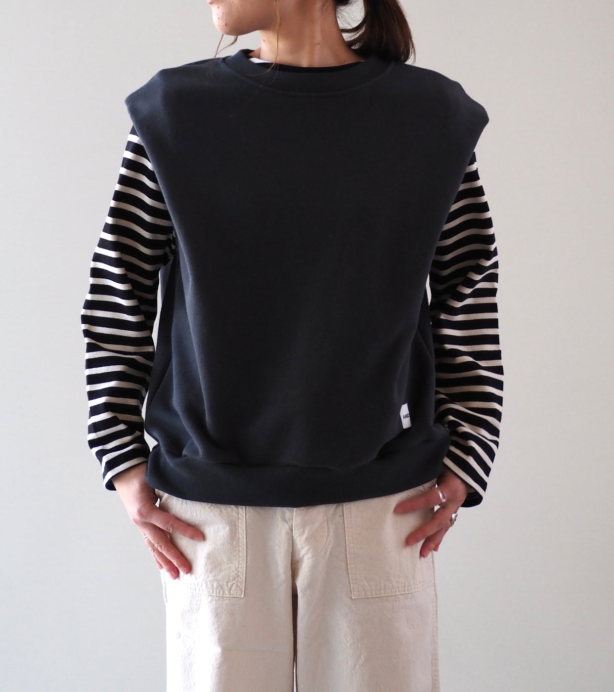 Americana Back Zip Sweat Vest, Sumikuro