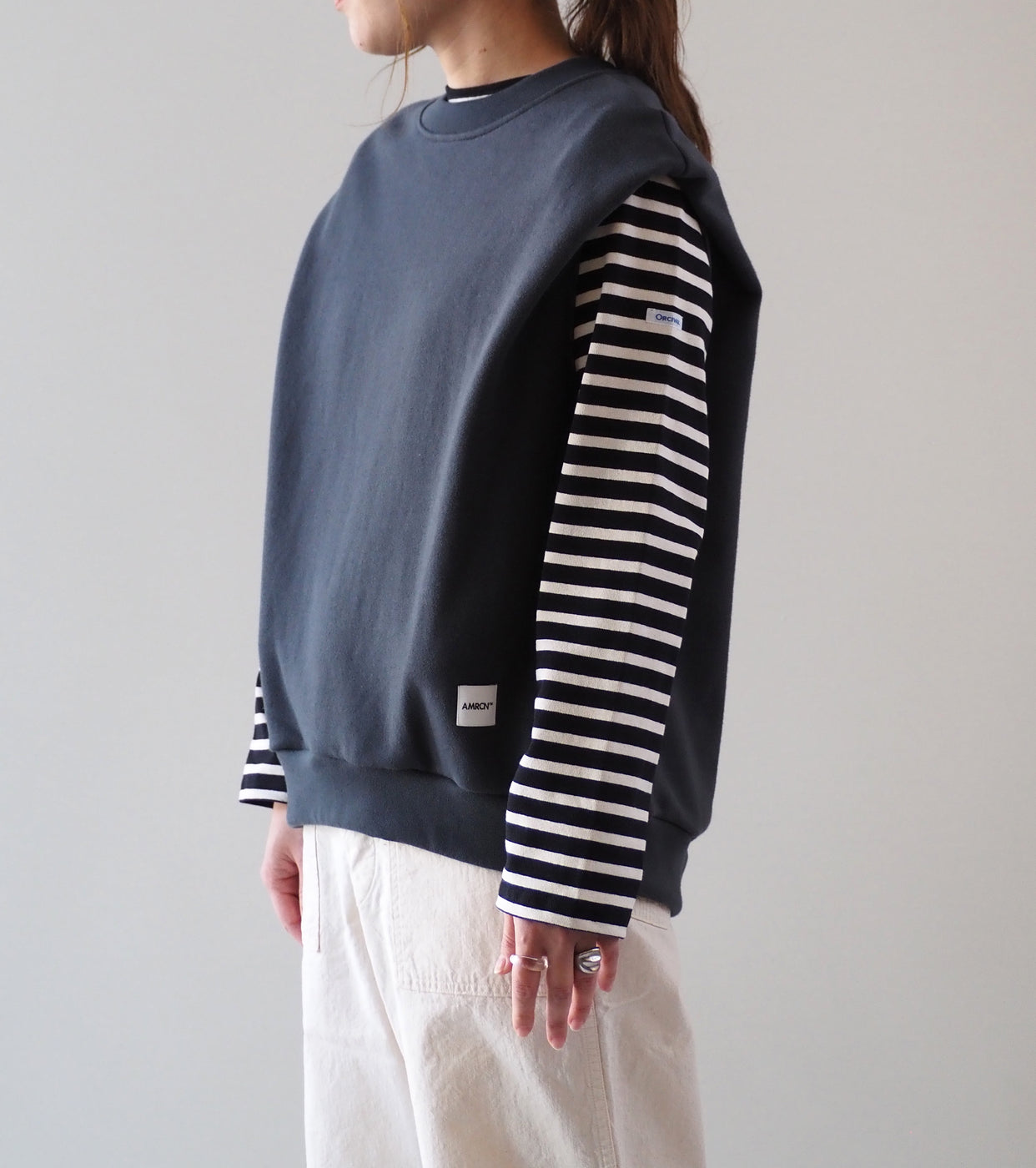 Americana Back Zip Sweat Vest, Sumikuro