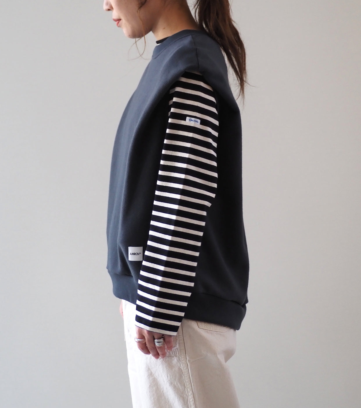 Americana Back Zip Sweat Vest, Sumikuro