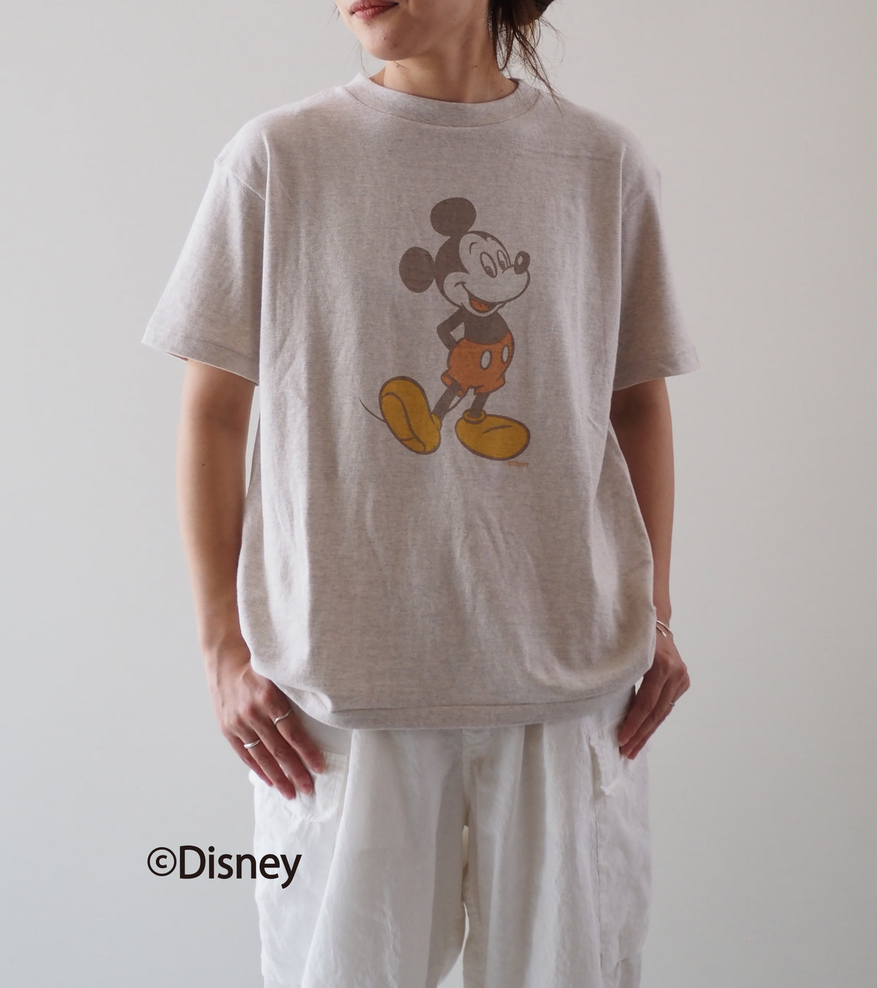 Americana Mickey Mouse print T-shirt , Oatmeal