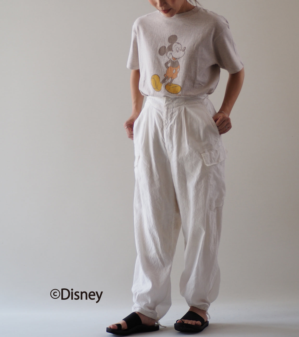 Americana Mickey Mouse print T-shirt , Oatmeal