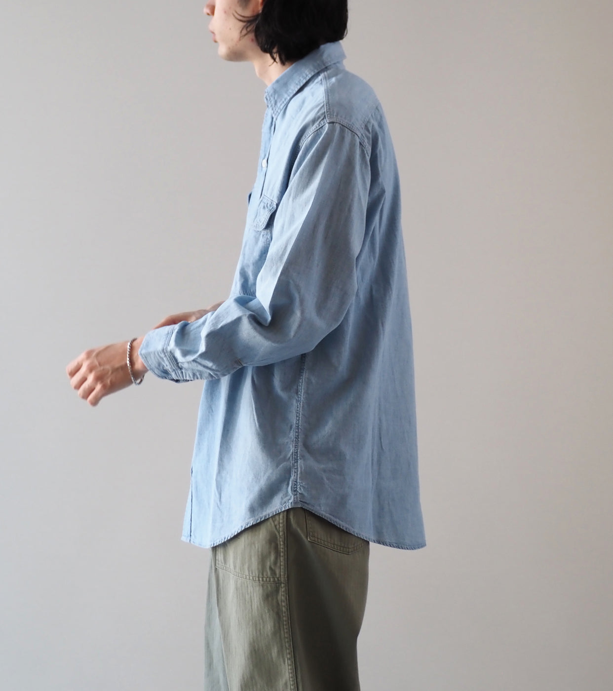 orslow Chambray Work Shirts, Chambray Bleached