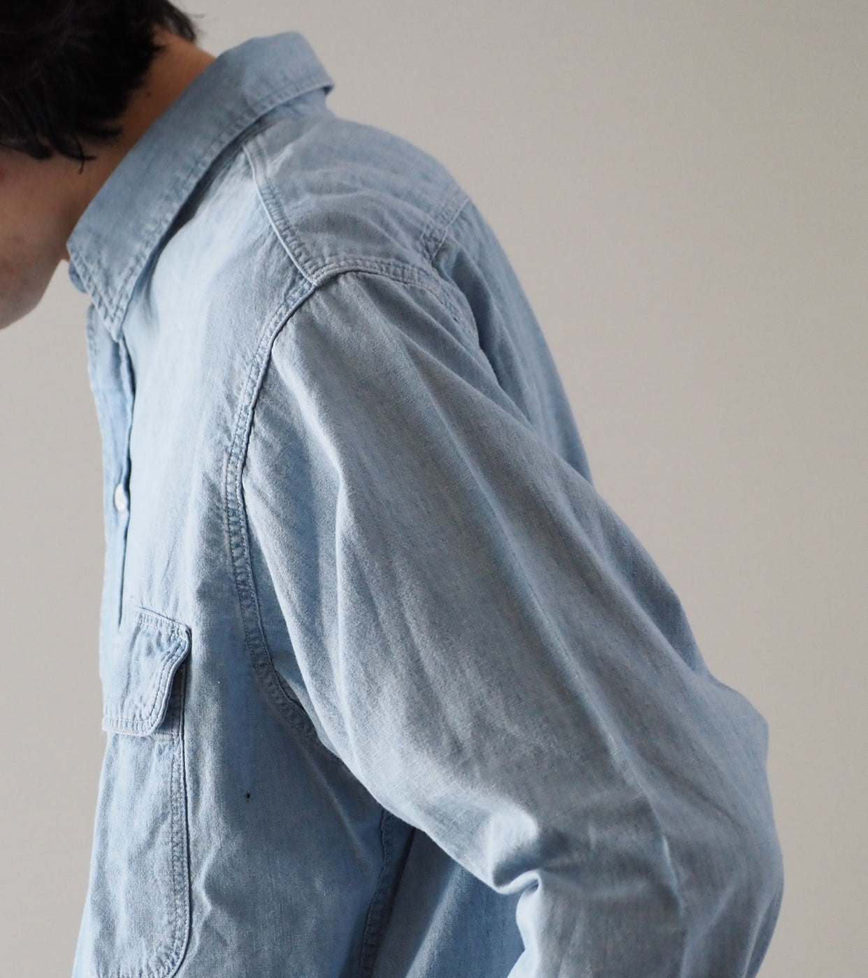 orslow Chambray Work Shirts, Chambray Bleached