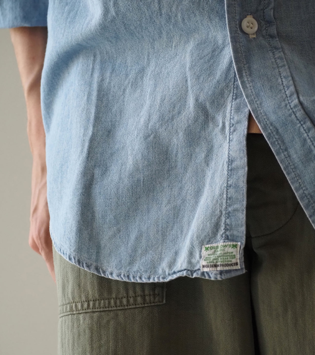 orslow Chambray Work Shirts, Chambray Bleached