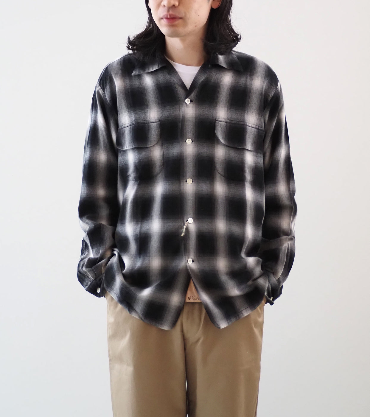 orslow Ombre Check Shirt , Black